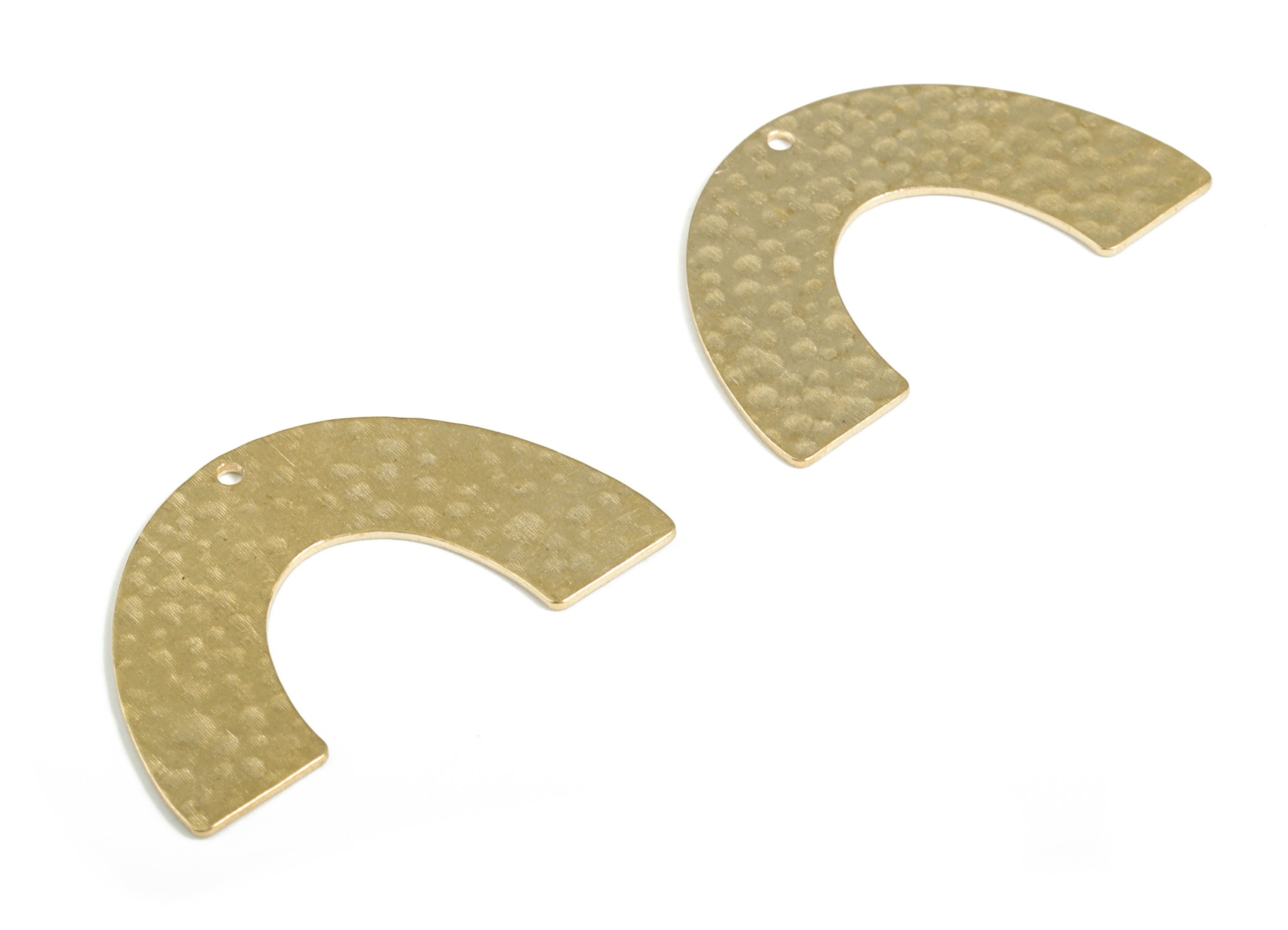 Brass Hammered U Earring Charms - Raw Brass U Pendant - Earring Findings - Jewelry Making Supplies - 34.01x21.05x0.76mm - PP3859 - DOMEDBAZAAR