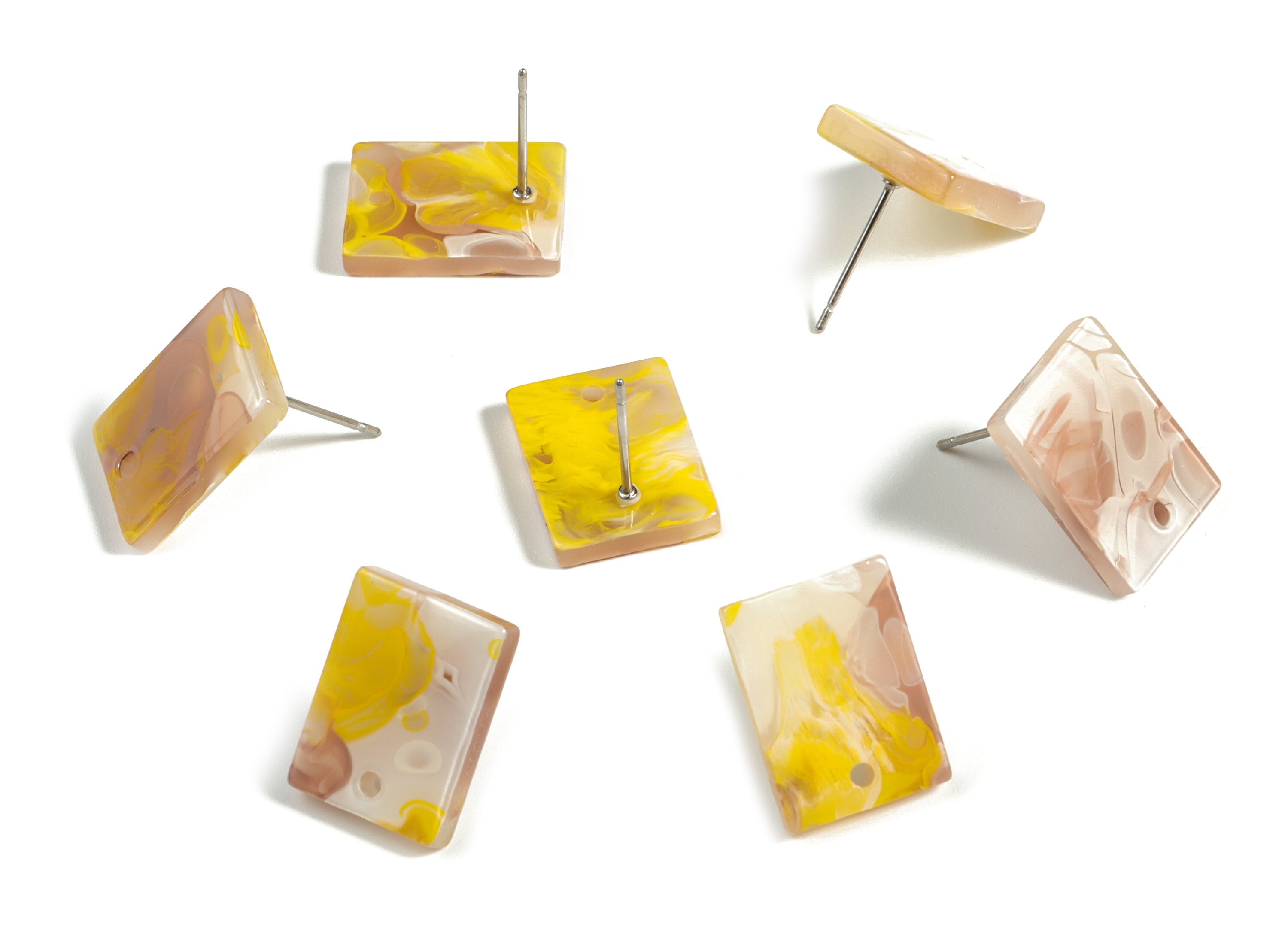 Acetate Rectangle Earring Stud - Rectangle Earring Post - Surgical Stud - Jewelry Supplies - Color Code: A525 - 15.5x11.8x2mm - AC1663-A583 - DOMEDBAZAAR