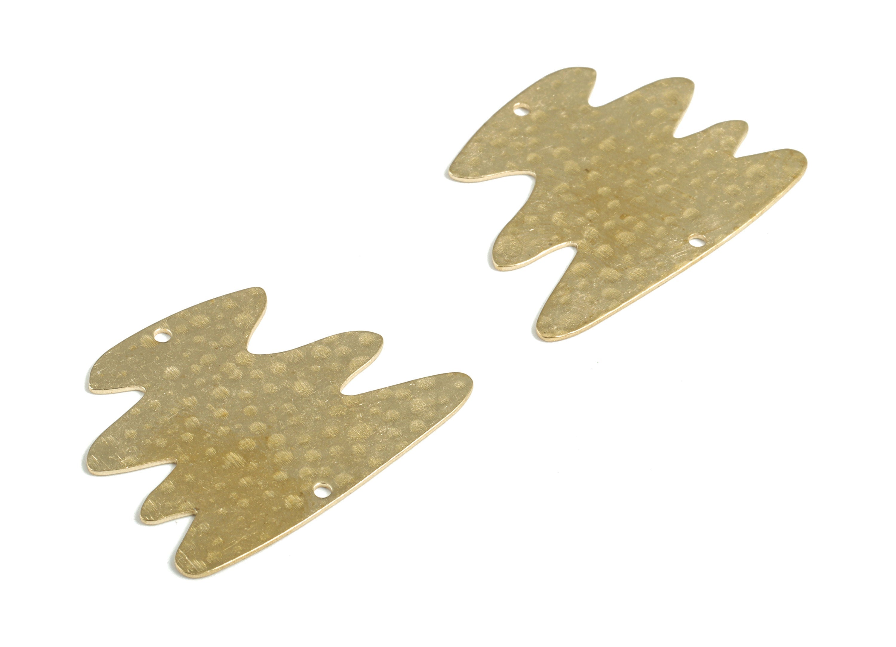 Brass Hammered Cloud Waves Earring Charms - Raw Brass Cloud Pendant - Earring Findings - Jewelry Making Supplies - 30.19x23.5x0.6mm - PP3900 - DOMEDBAZAAR