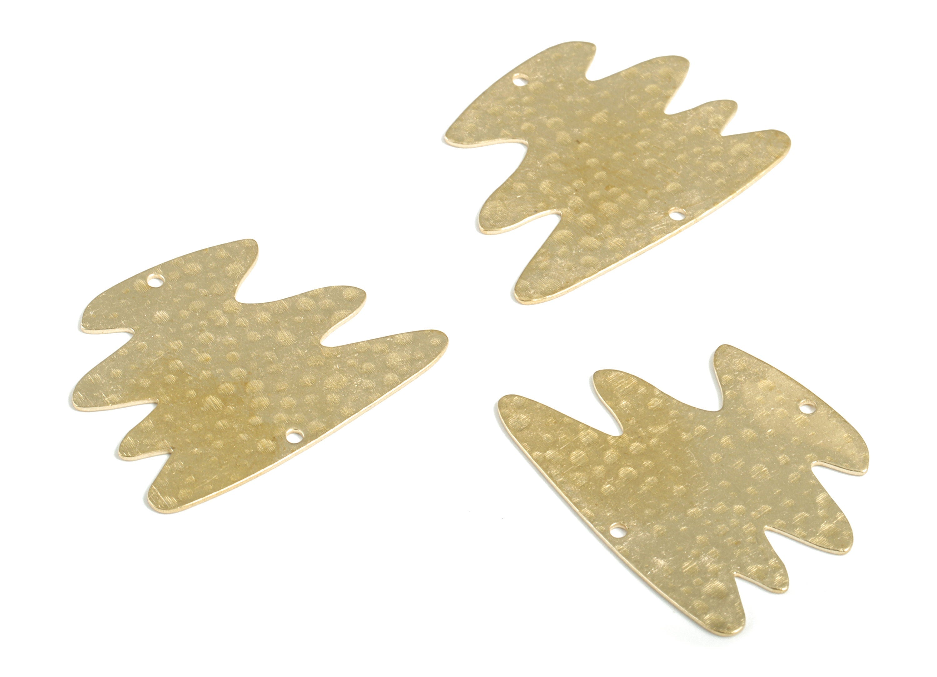 Brass Hammered Cloud Waves Earring Charms - Raw Brass Cloud Pendant - Earring Findings - Jewelry Making Supplies - 30.19x23.5x0.6mm - PP3900 - DOMEDBAZAAR