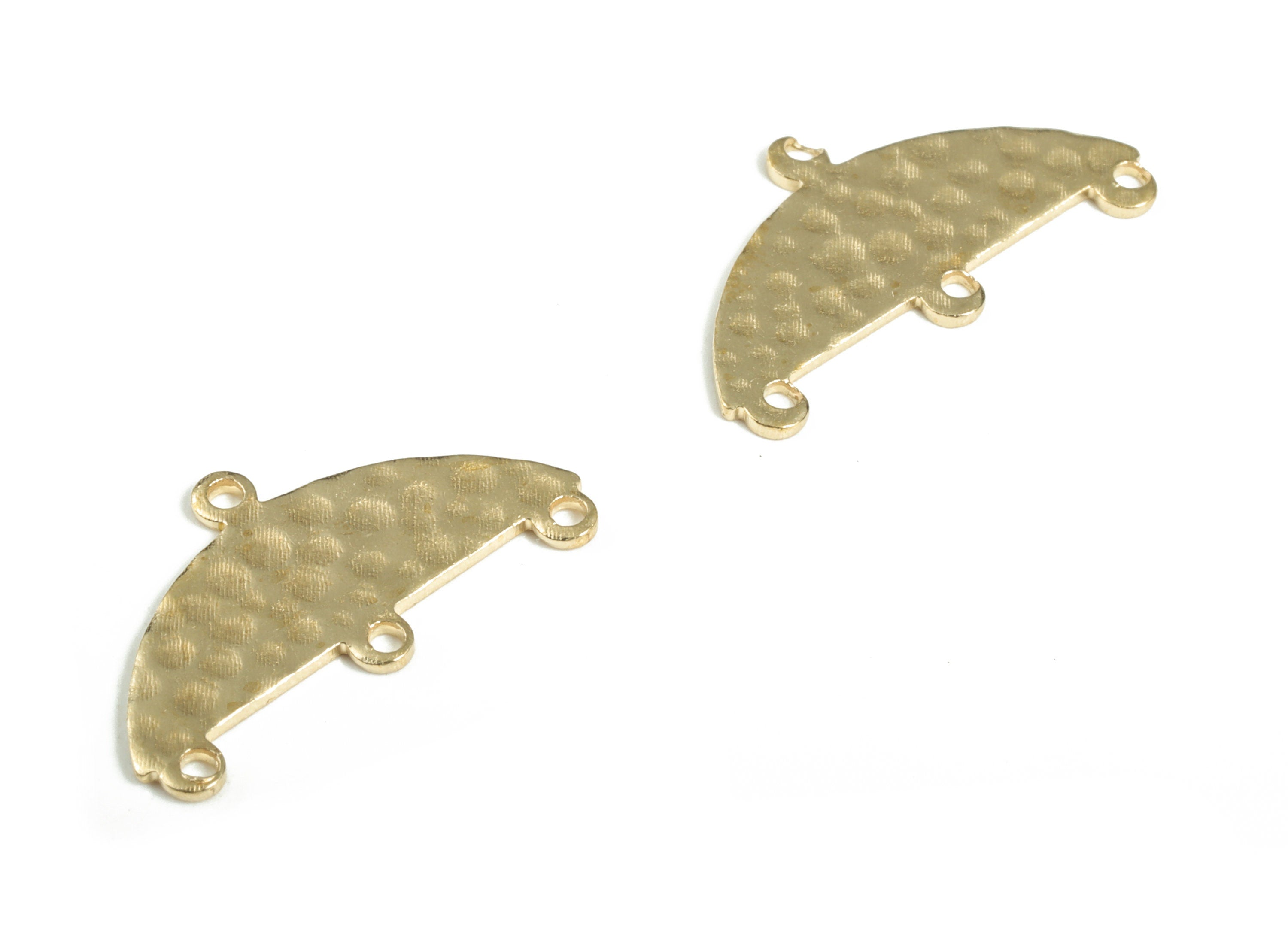 Brass Hammered Semi circle Earring Connector - Raw Brass Half Moon Earring Charms - Jewelry Making Supplies - 21.3x11.48x0.75mm - PP3872 - DOMEDBAZAAR