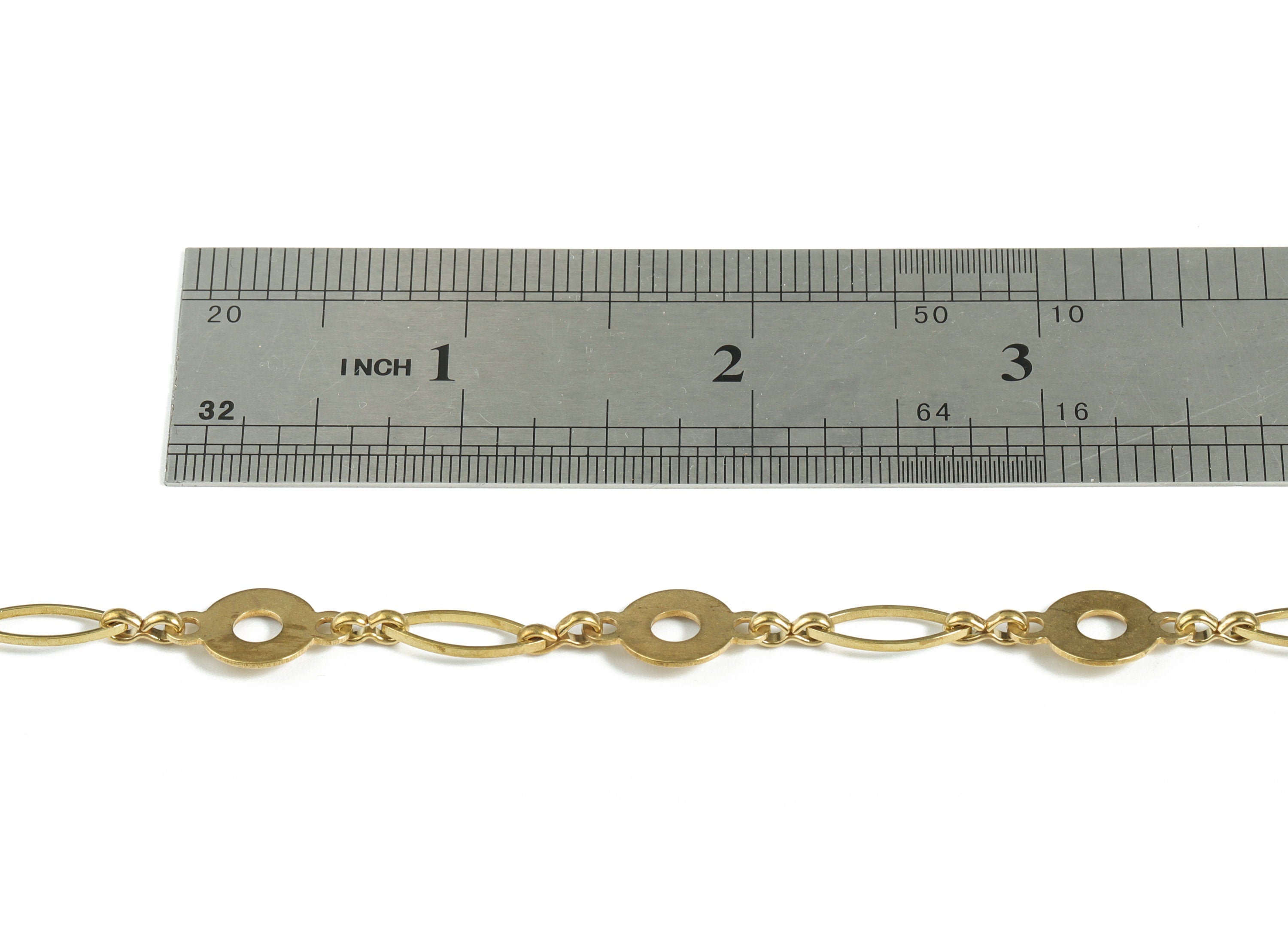 Raw Brass Marquise Open Cable Chain - Flat Round Cable Chain - Link Cable Chain - Chain For Necklace & Bracelet - 0.63&quot;x0.39&quot;x0.02&quot; - CC1176 - DOMEDBAZAAR