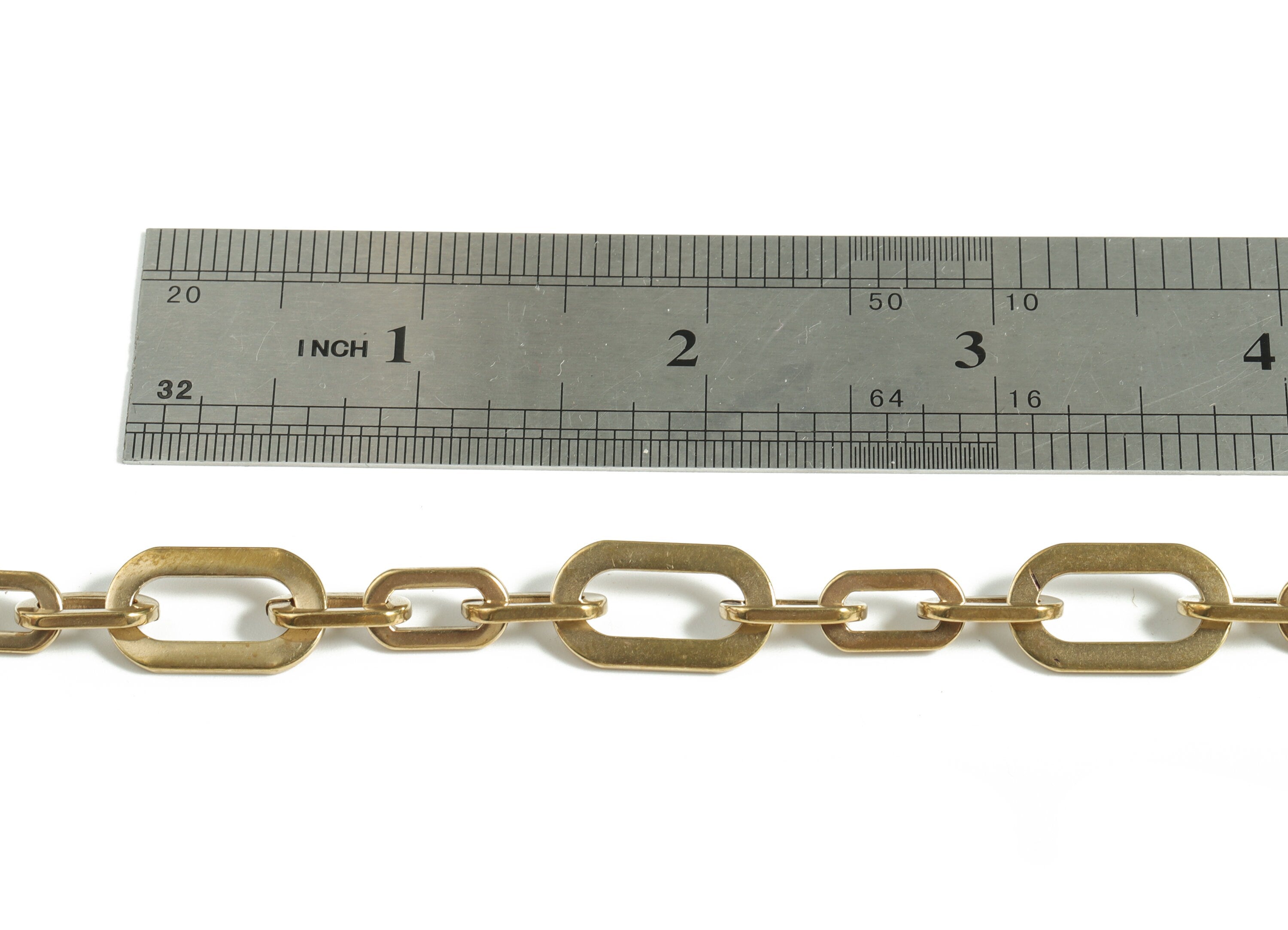 Oval Rectangle Paper Clip Layering Chain - Raw Brass Openlink Cable Chain - Flat Oval Chain - For Necklace Bracelet 0.75&quot;x0.43&quot;x0.05&quot; CC1187 - DOMEDBAZAAR