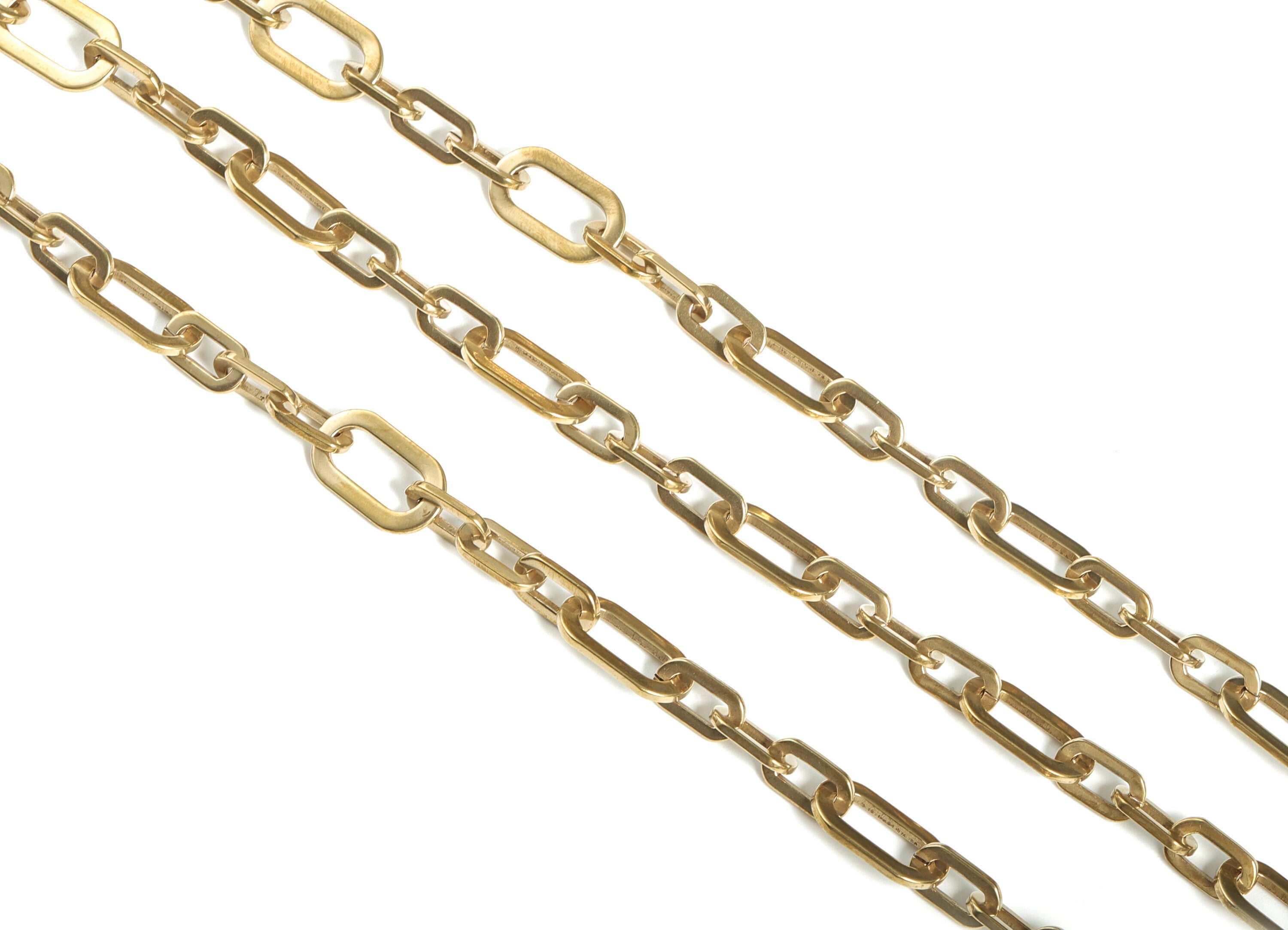 Oval Rectangle Paper Clip Layering Chain - Raw Brass Openlink Cable Chain - Flat Oval Chain - For Necklace Bracelet 0.75&quot;x0.43&quot;x0.05&quot; CC1187 - DOMEDBAZAAR