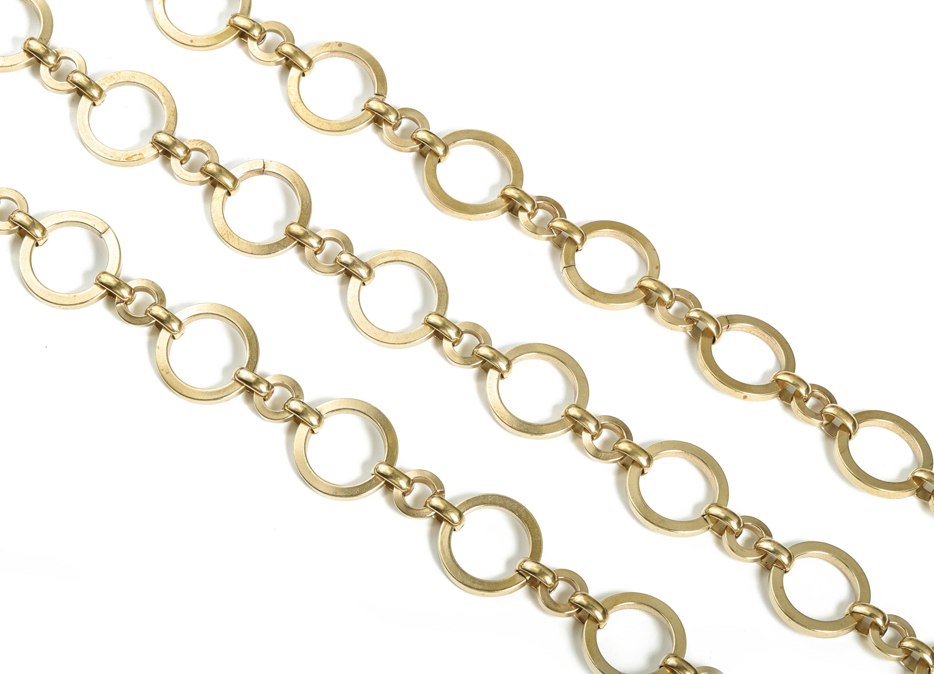 Open Link Round Flat Cable Chain- Raw Brass Round Cable Chain- Openlink Round Rolo Chain For Necklace & Bracelet- 0.77&quot;x0.77&quot;x0.10&quot; - CC1190 - DOMEDBAZAAR