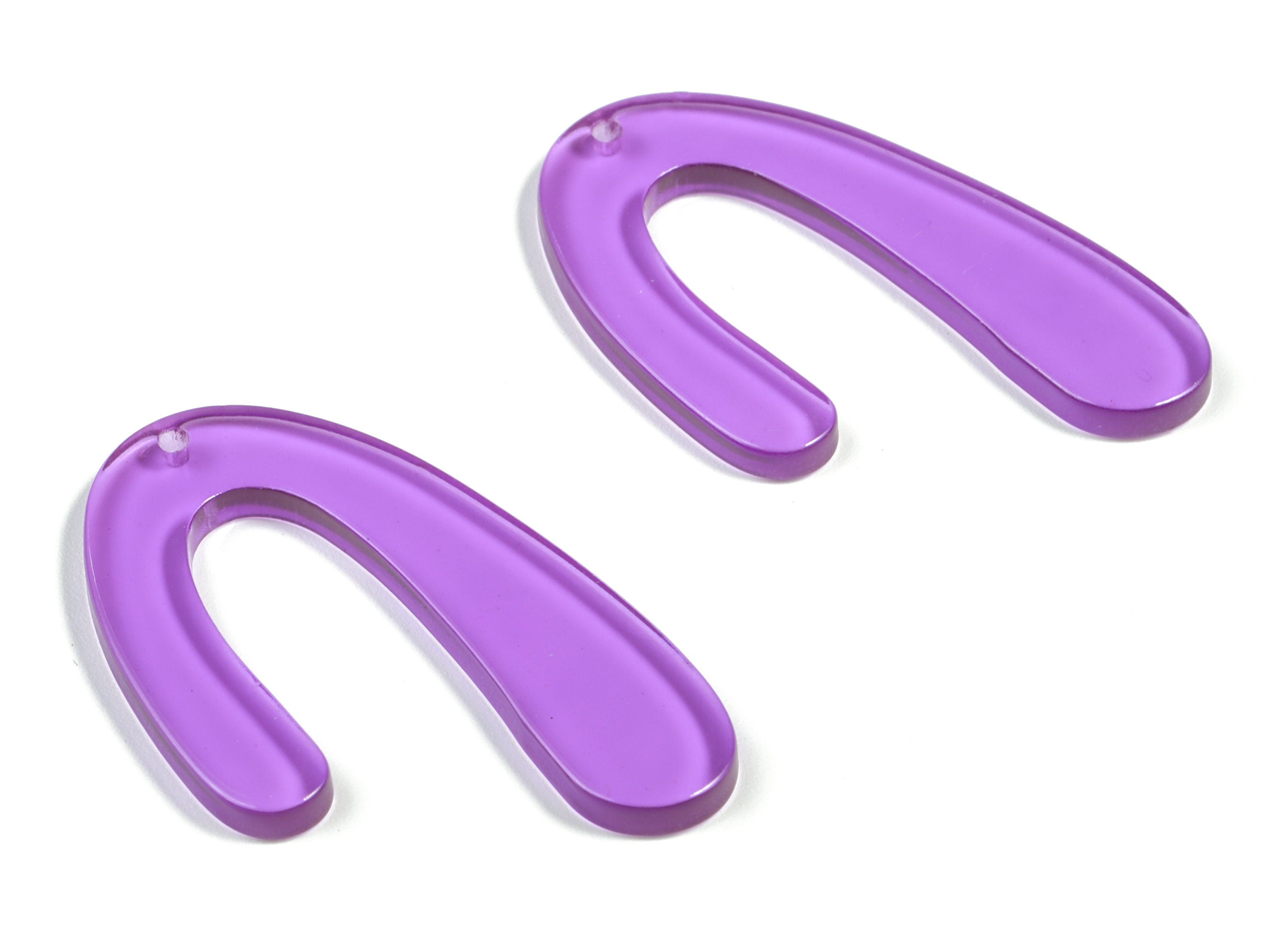 Acrylic U Earring Charm - Acrylic U Pendant - Earring Findings - Jewelry Making Supplies - Color Code: A72 - 44.24x27.06x2.96mm - AC1083-A72 - DOMEDBAZAAR