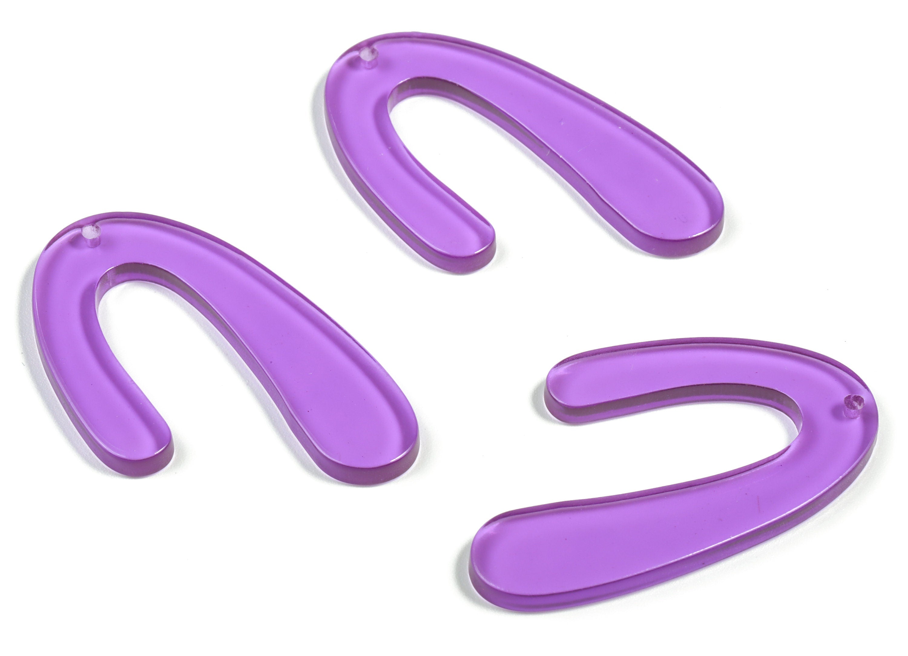 Acrylic U Earring Charm - Acrylic U Pendant - Earring Findings - Jewelry Making Supplies - Color Code: A72 - 44.24x27.06x2.96mm - AC1083-A72 - DOMEDBAZAAR