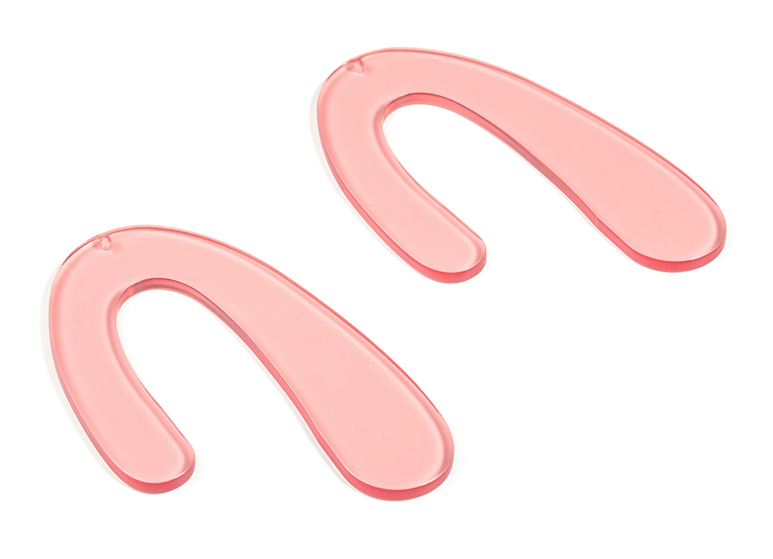 Acrylic U Earring Charms - Acrylic U Pendant - Earring Finding - Jewelry Making Supplies - Color Code: A69 - 82.68x50.65x3.17mm - AC2209-A69 - DOMEDBAZAAR