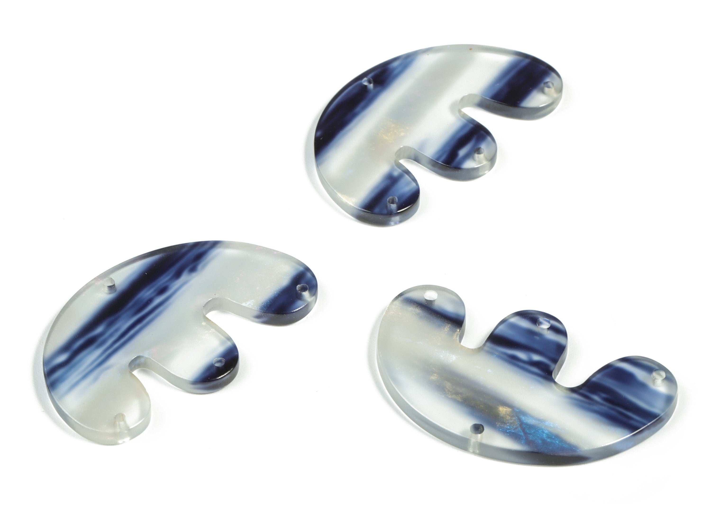Acrylic E Earring Connector - Acrylic Geometry Charms - Jewelry Making Supplies - Color Code:A571- 39.76x24.74x2.57mm - AC2230-A571 - DOMEDBAZAAR