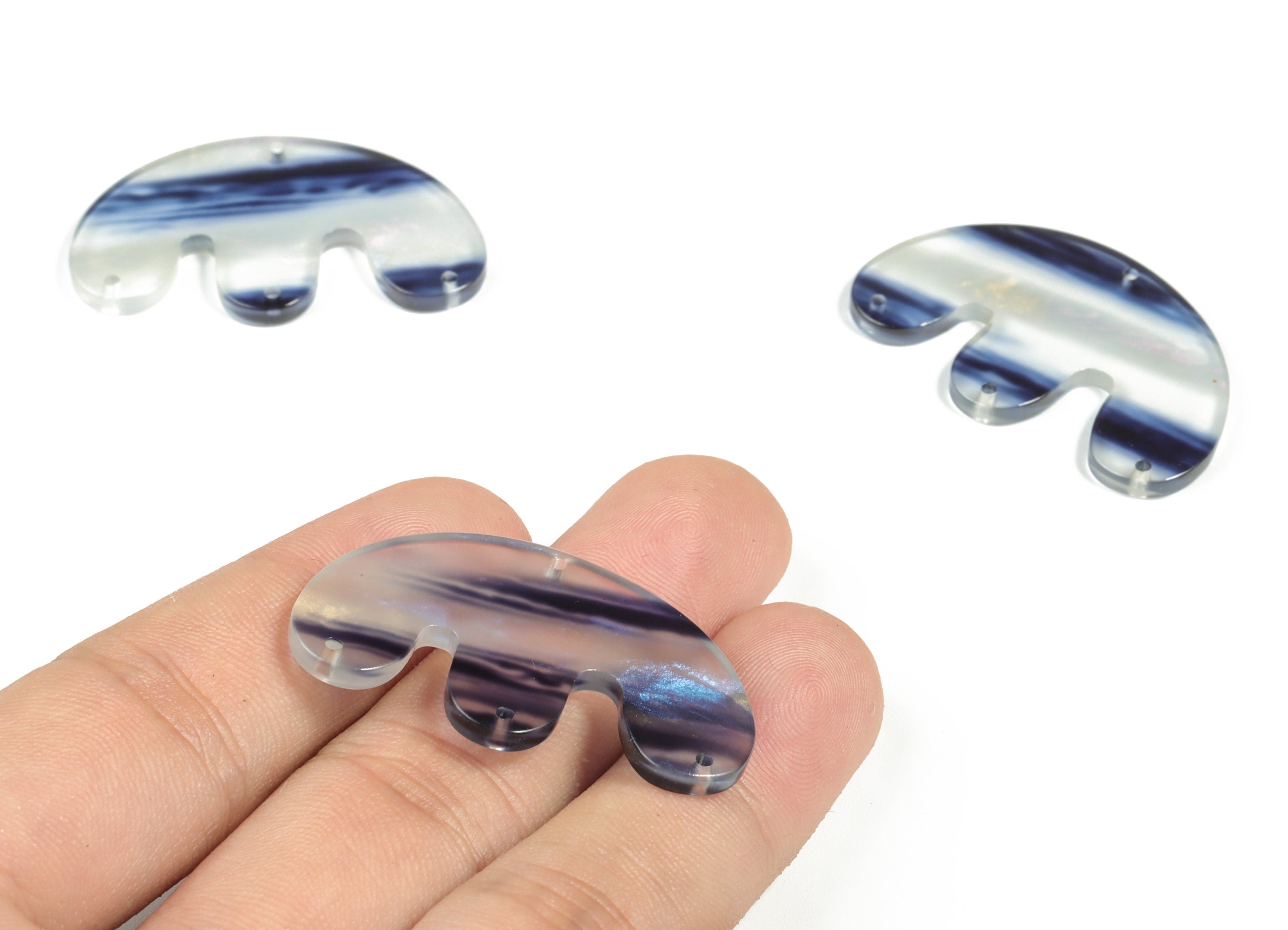 Acrylic E Earring Connector - Acrylic Geometry Charms - Jewelry Making Supplies - Color Code:A571- 39.76x24.74x2.57mm - AC2230-A571 - DOMEDBAZAAR