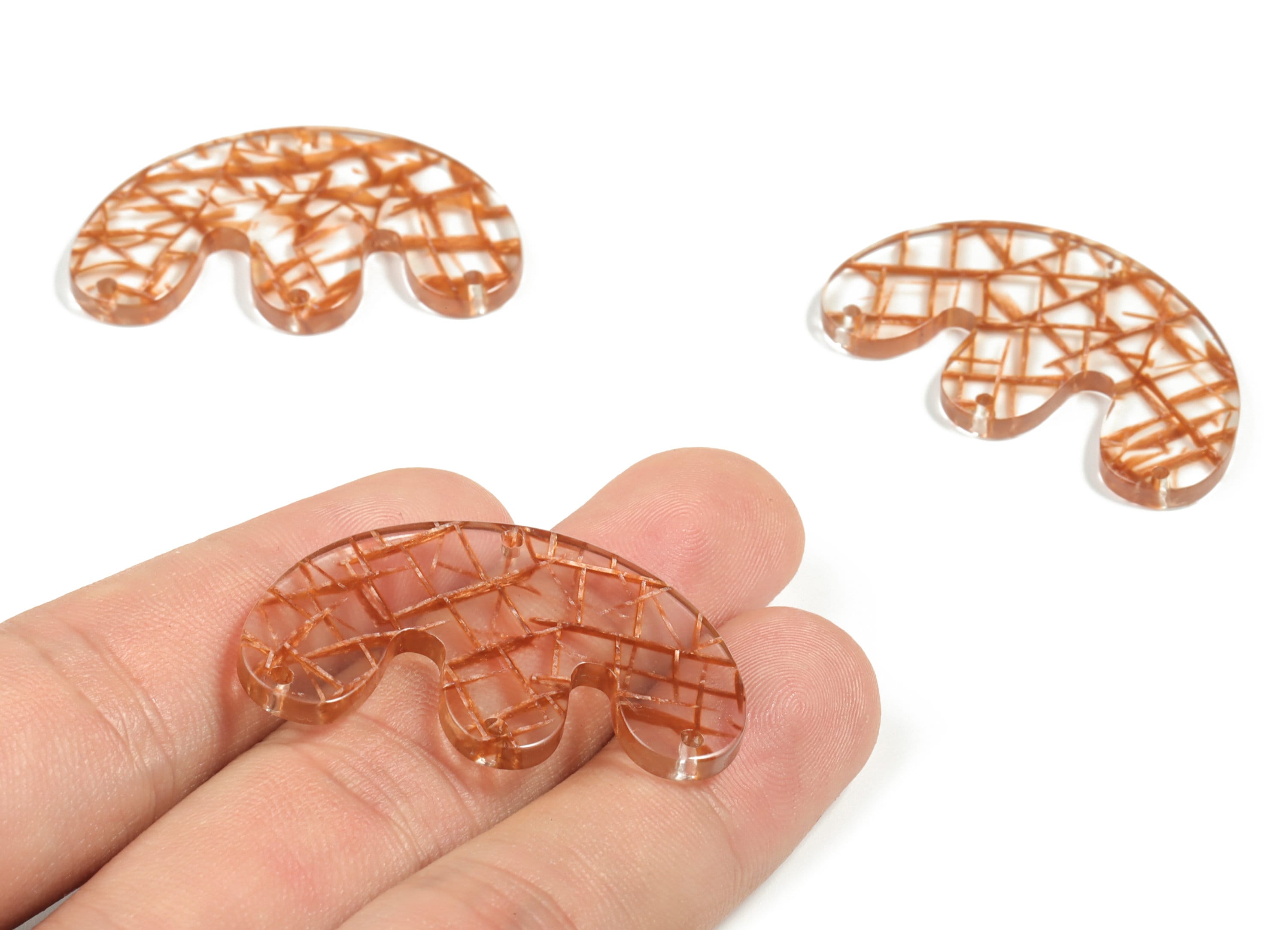 Acrylic E Earring Connector - Acrylic Geometry Charms - Jewelry Making Supplies - Color Code:A564 - 39.58x24.56x2.72mm - AC2230-A564 - DOMEDBAZAAR