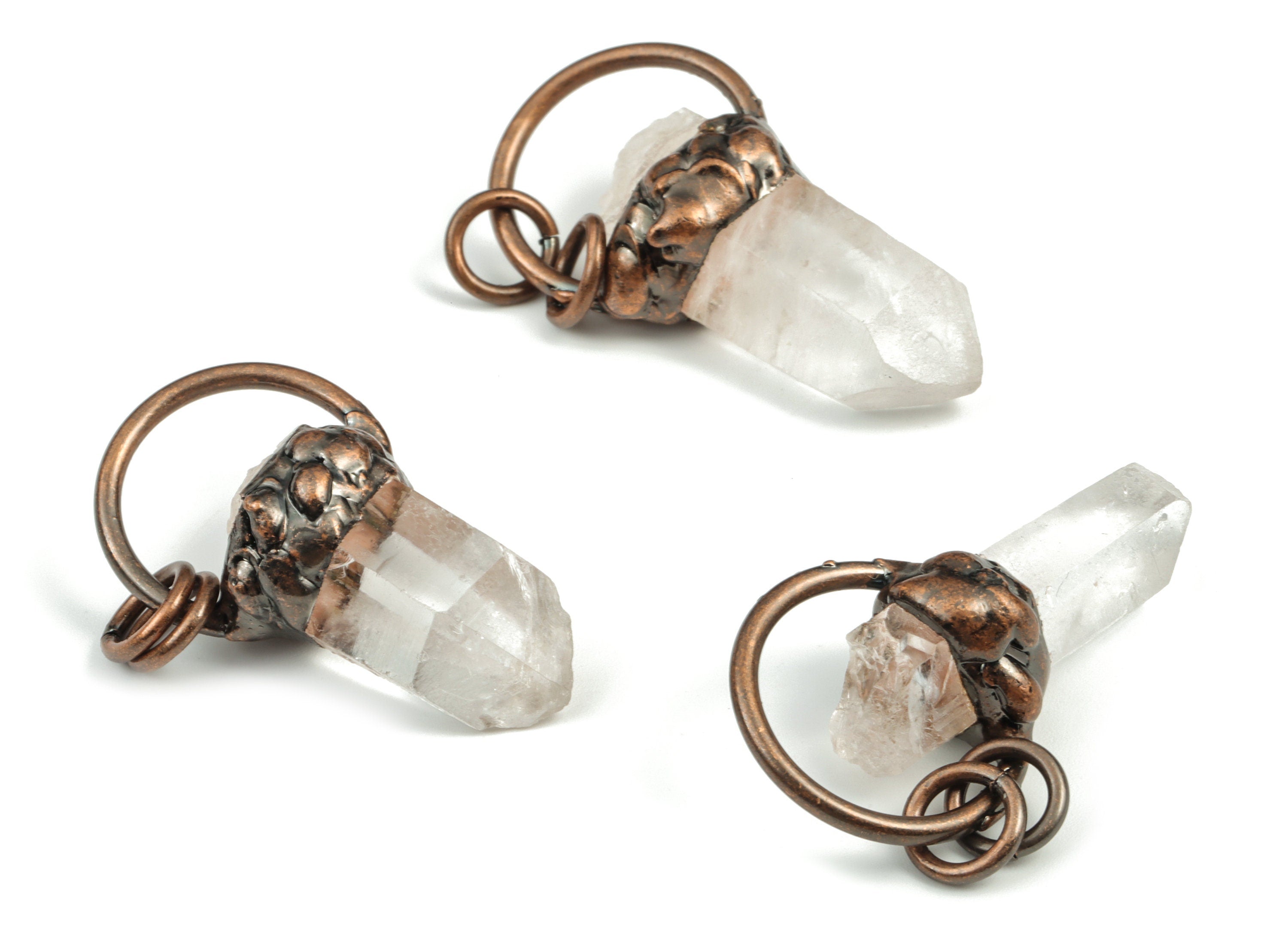 White Crystal Bullet Pendant – Natural Irregular Bullet Crystal Charm – DIY Jewelry Supplies – Average Size - 42.83×22.85×14.41mm - NS1308 - DOMEDBAZAAR