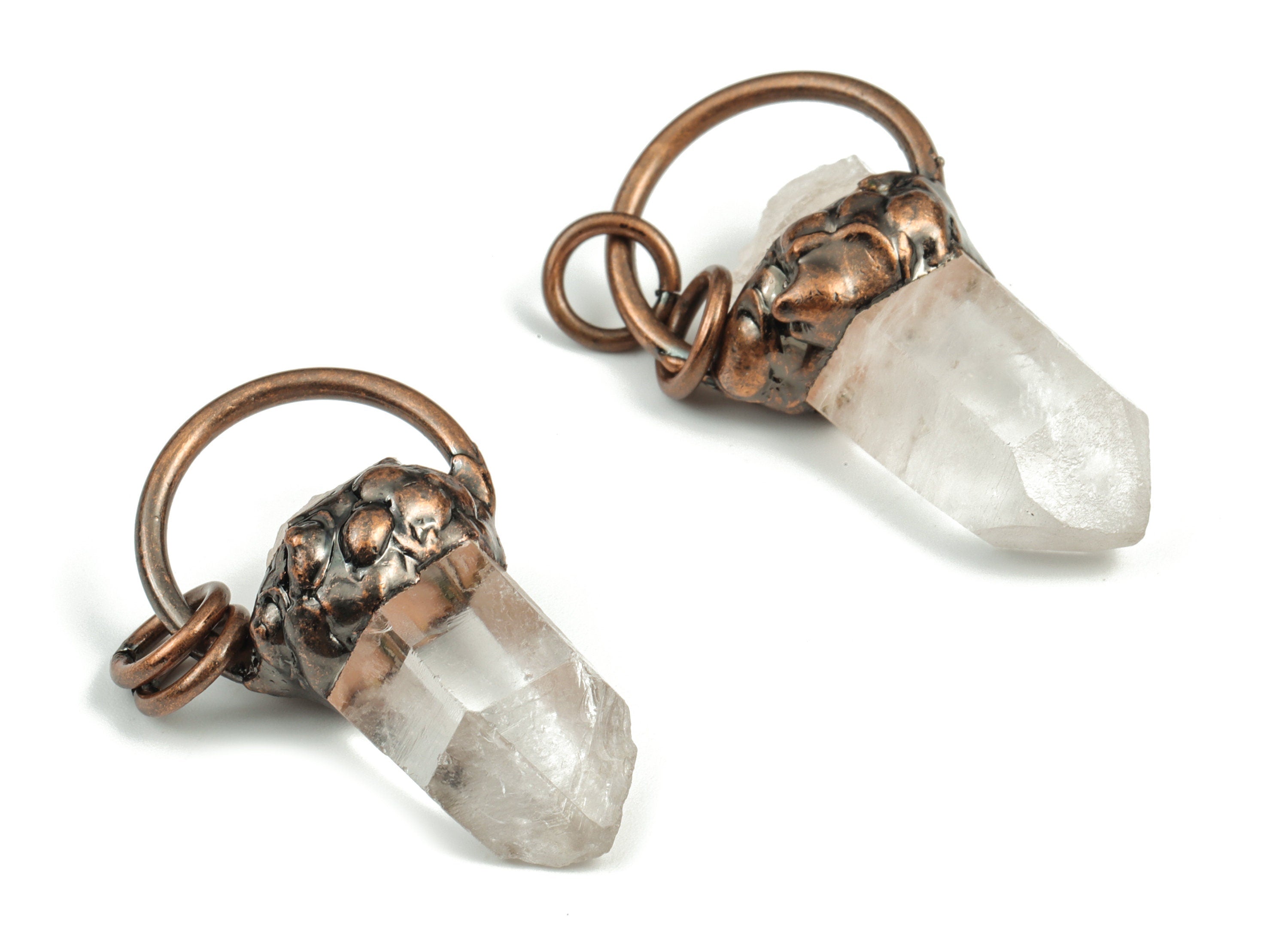 White Crystal Bullet Pendant – Natural Irregular Bullet Crystal Charm – DIY Jewelry Supplies – Average Size - 42.83×22.85×14.41mm - NS1308 - DOMEDBAZAAR