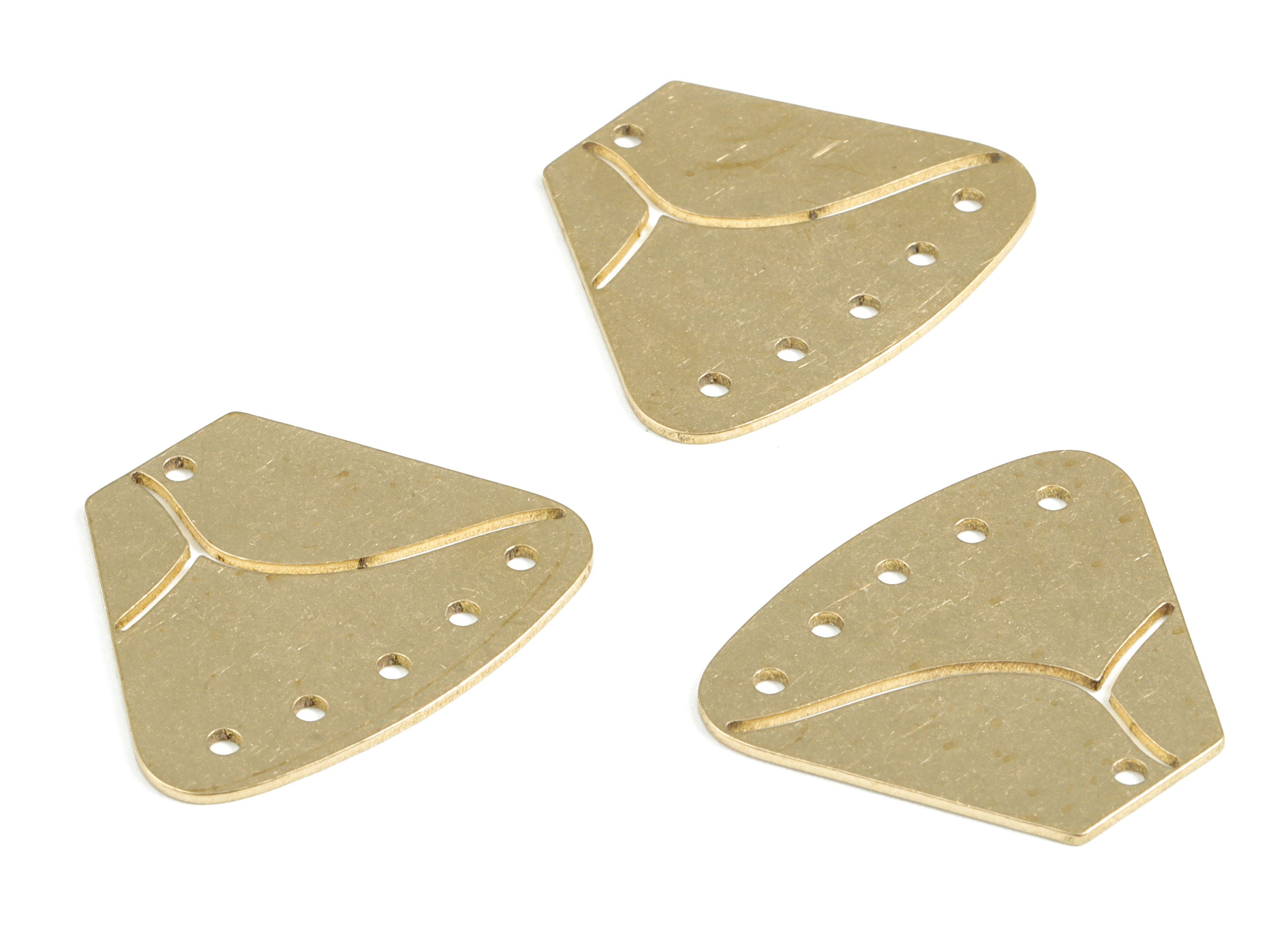 Brass Streaked Geometric Connector - Raw Brass 6 Holes Earring Charms - Earrings Finding - Jewelry Supplies - 24.87x20.52x0.72mm - PP3964 - DOMEDBAZAAR