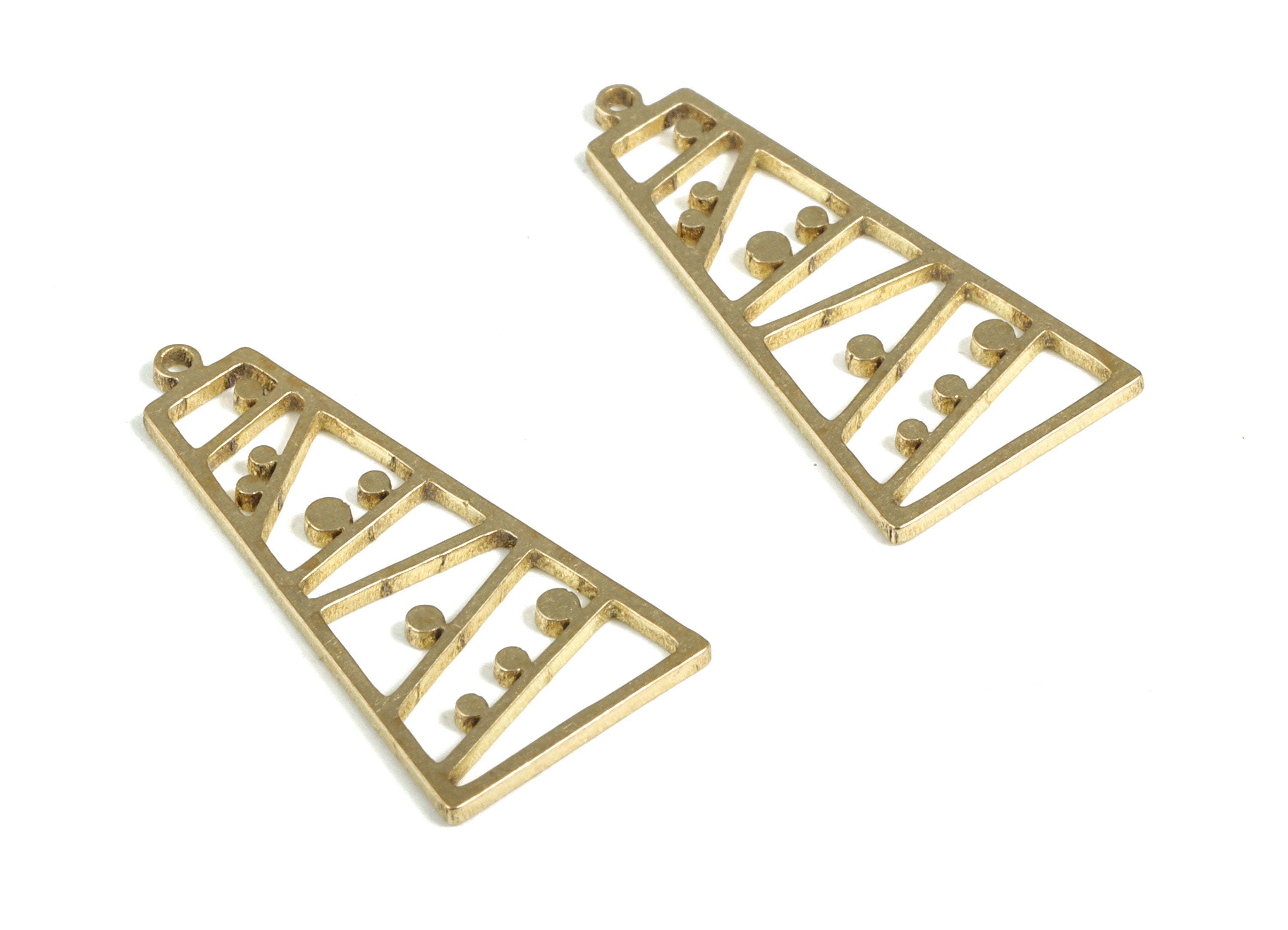 Brass Wave Earring Charms - Raw Brass Trapezoid Pendant – Trapezoid Shape Charm – DIY Jewelry Making Supplies - 23.2x11.49x0.81mm - PP4047 - DOMEDBAZAAR