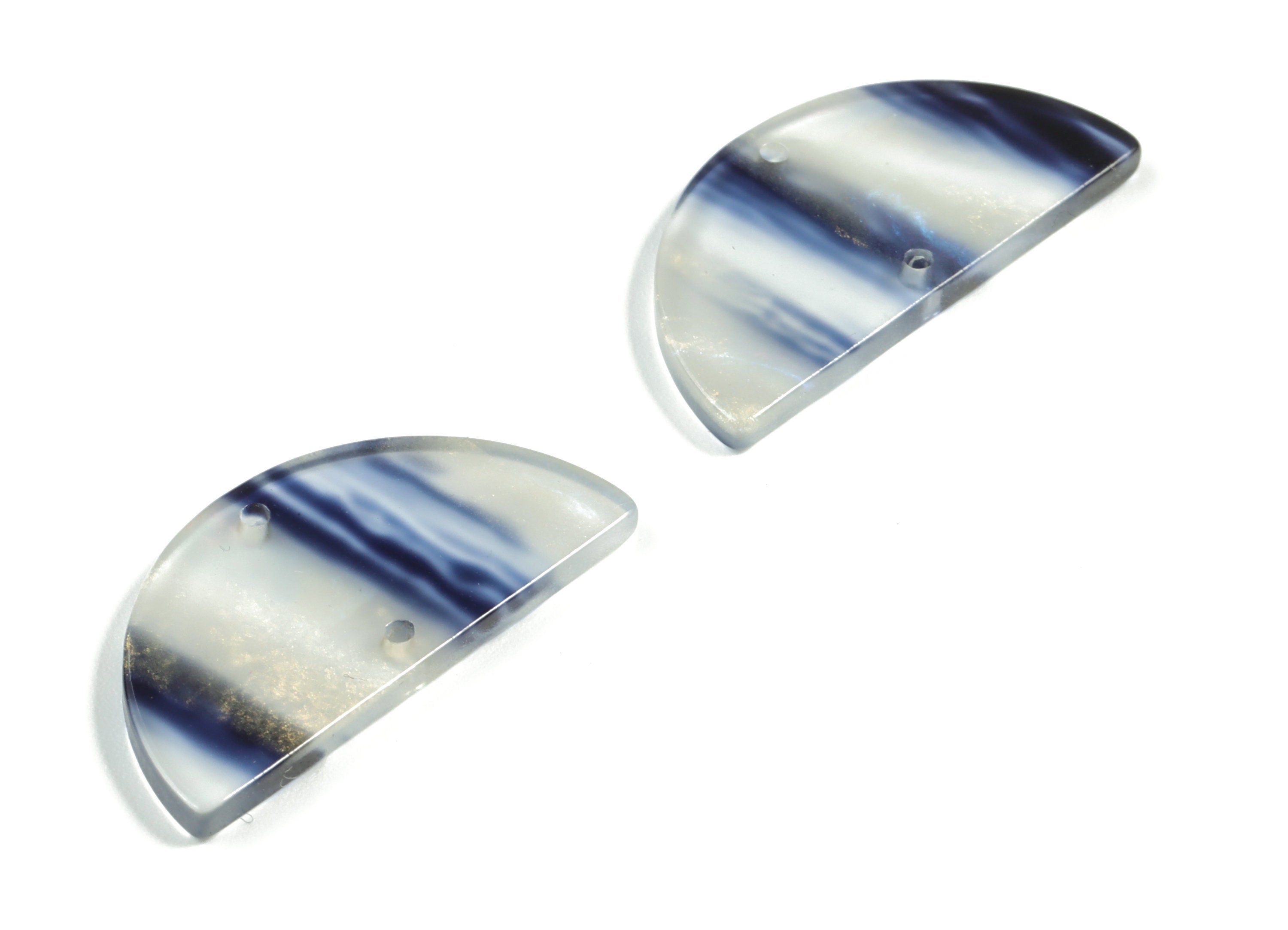 Acetate Semicircle Connectors - 2 Holes - Half Moon Earrings - Jewelry Making Supplies - Color Code:A571 - 29.58x15.11x2.55mm - AC2232-A571 - DOMEDBAZAAR