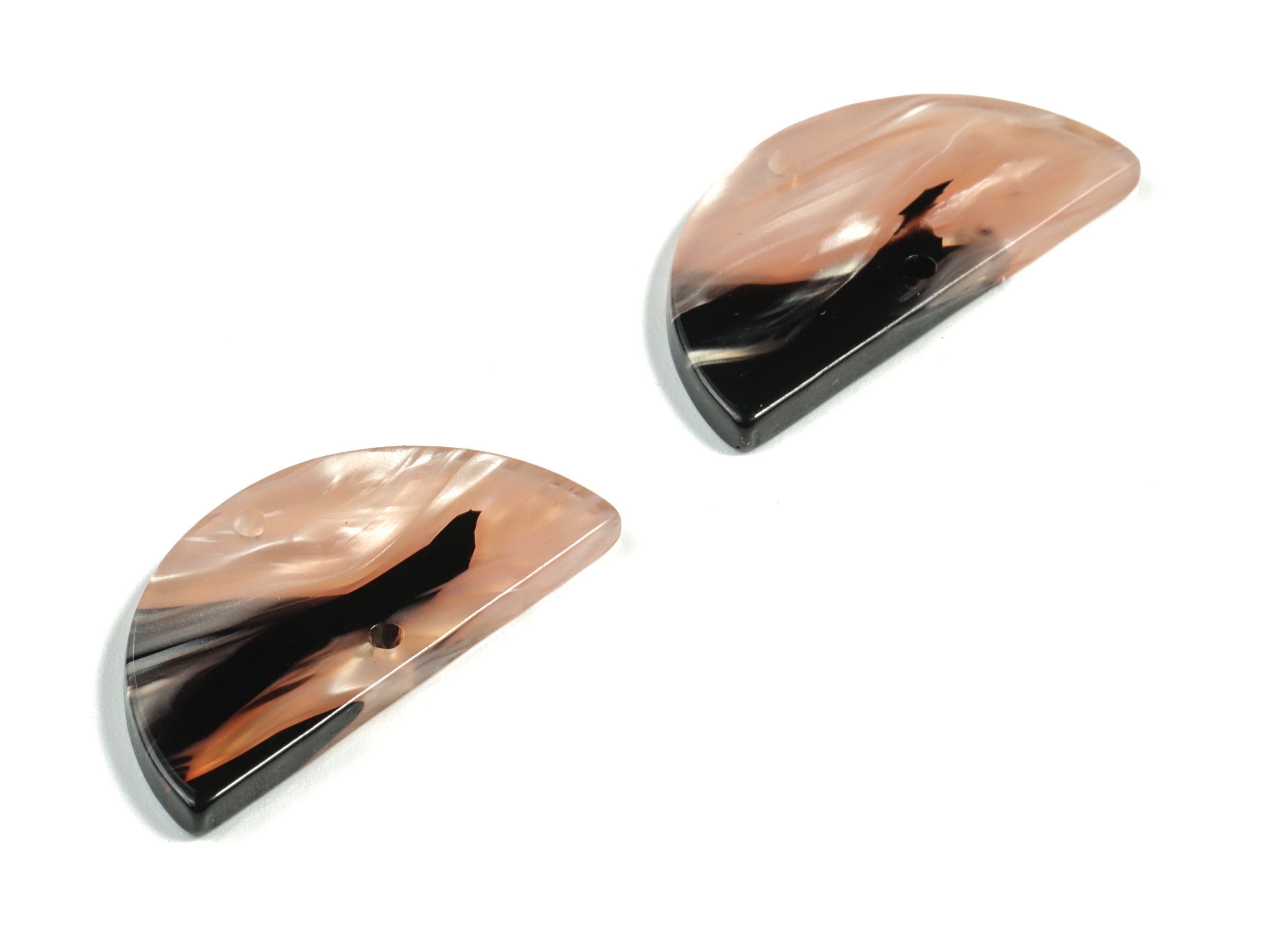Acetate Semicircle Connectors - 2 Holes - Half Moon Earrings - Jewelry Making Supplies - Color Code:A572 - 29.37x14.99x2.63mm - AC2232-A572 - DOMEDBAZAAR