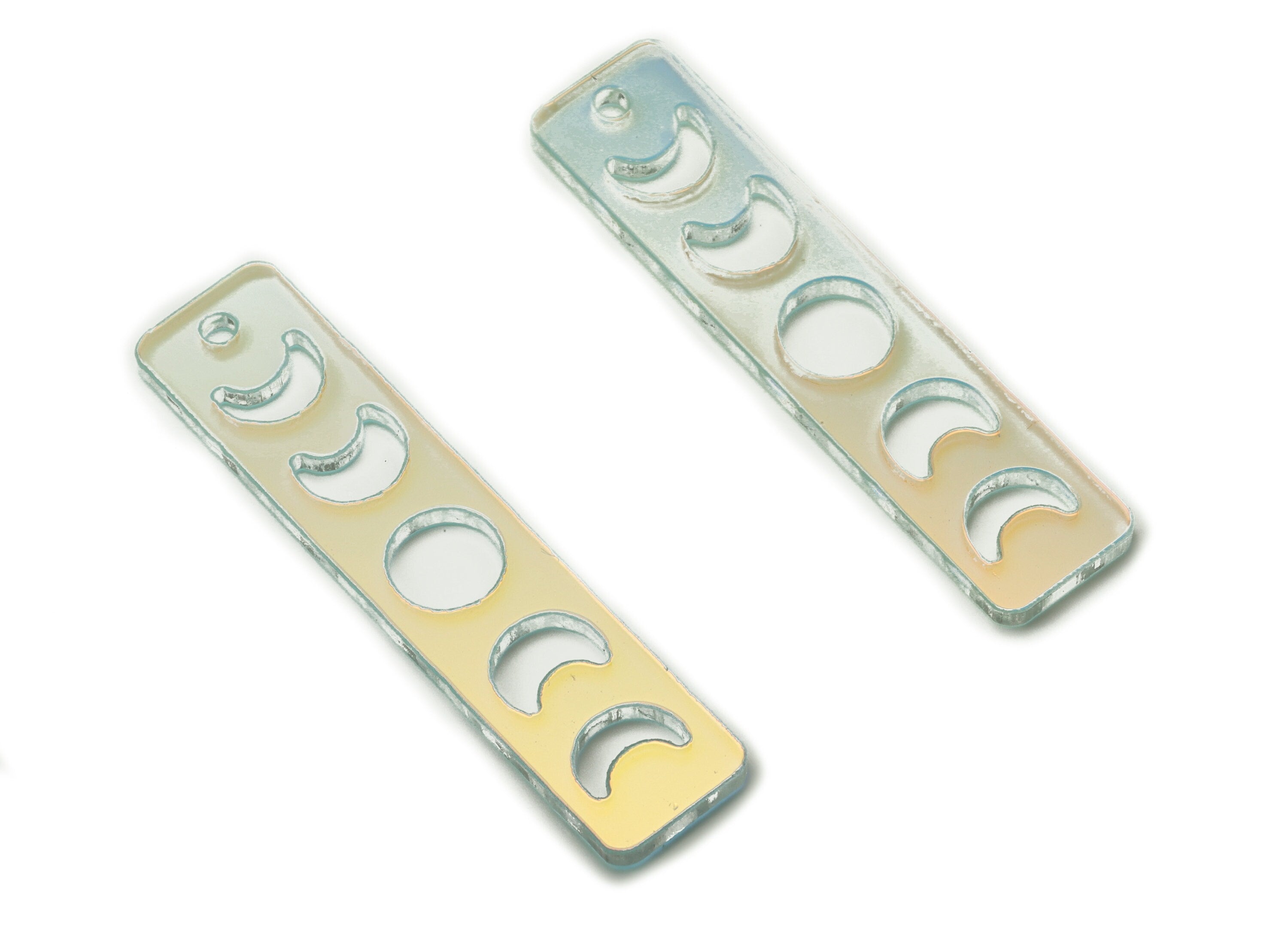 Colorful Acrylic Moon Phase Bar  Earring Charms - Rectangle Pendant - Jewelry Supplies - Color Code:A575 - 39.61x9.12x1.72mm - AC2238-A575 - DOMEDBAZAAR