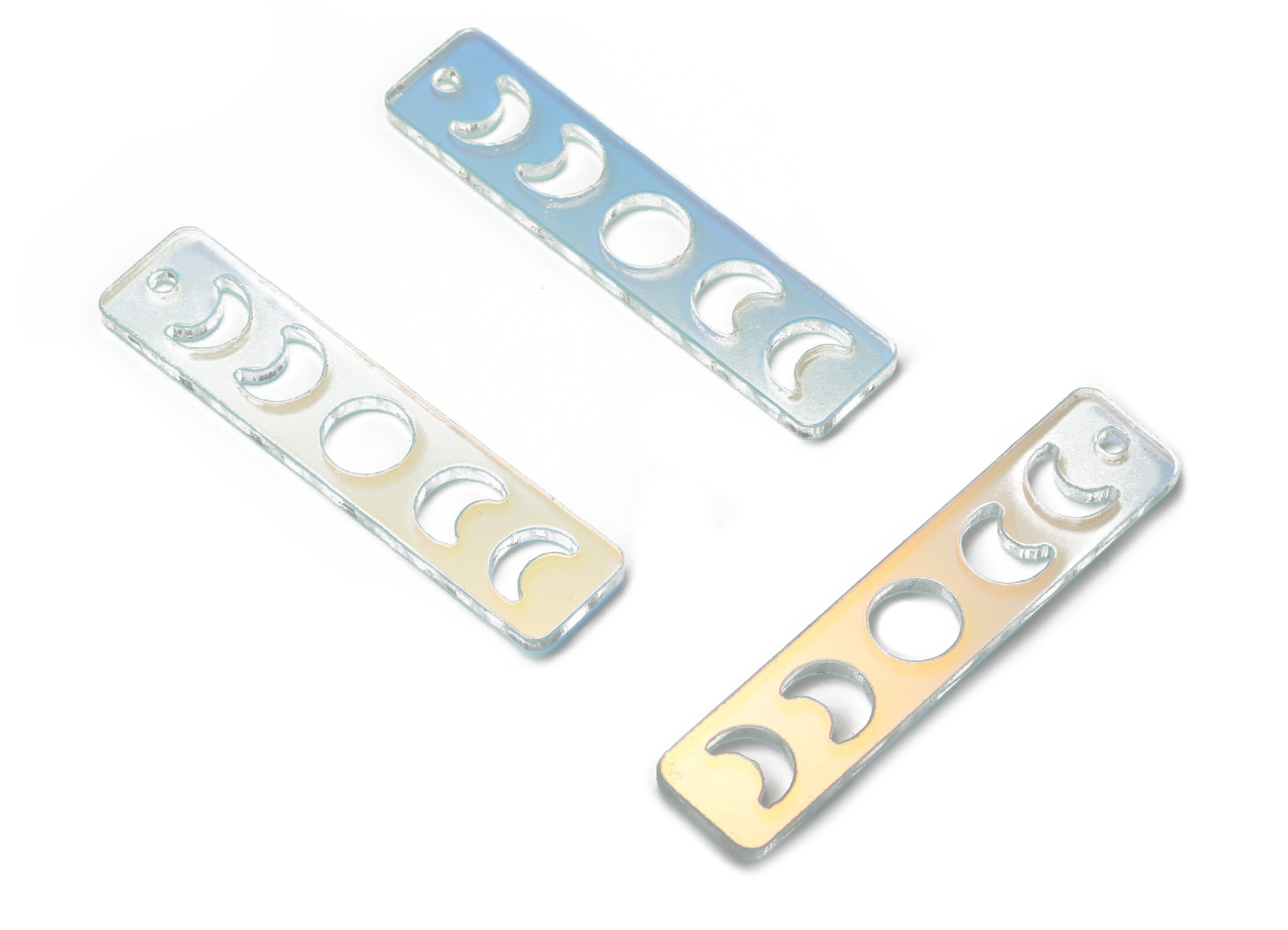 Colorful Acrylic Moon Phase Bar  Earring Charms - Rectangle Pendant - Jewelry Supplies - Color Code:A575 - 39.61x9.12x1.72mm - AC2238-A575 - DOMEDBAZAAR