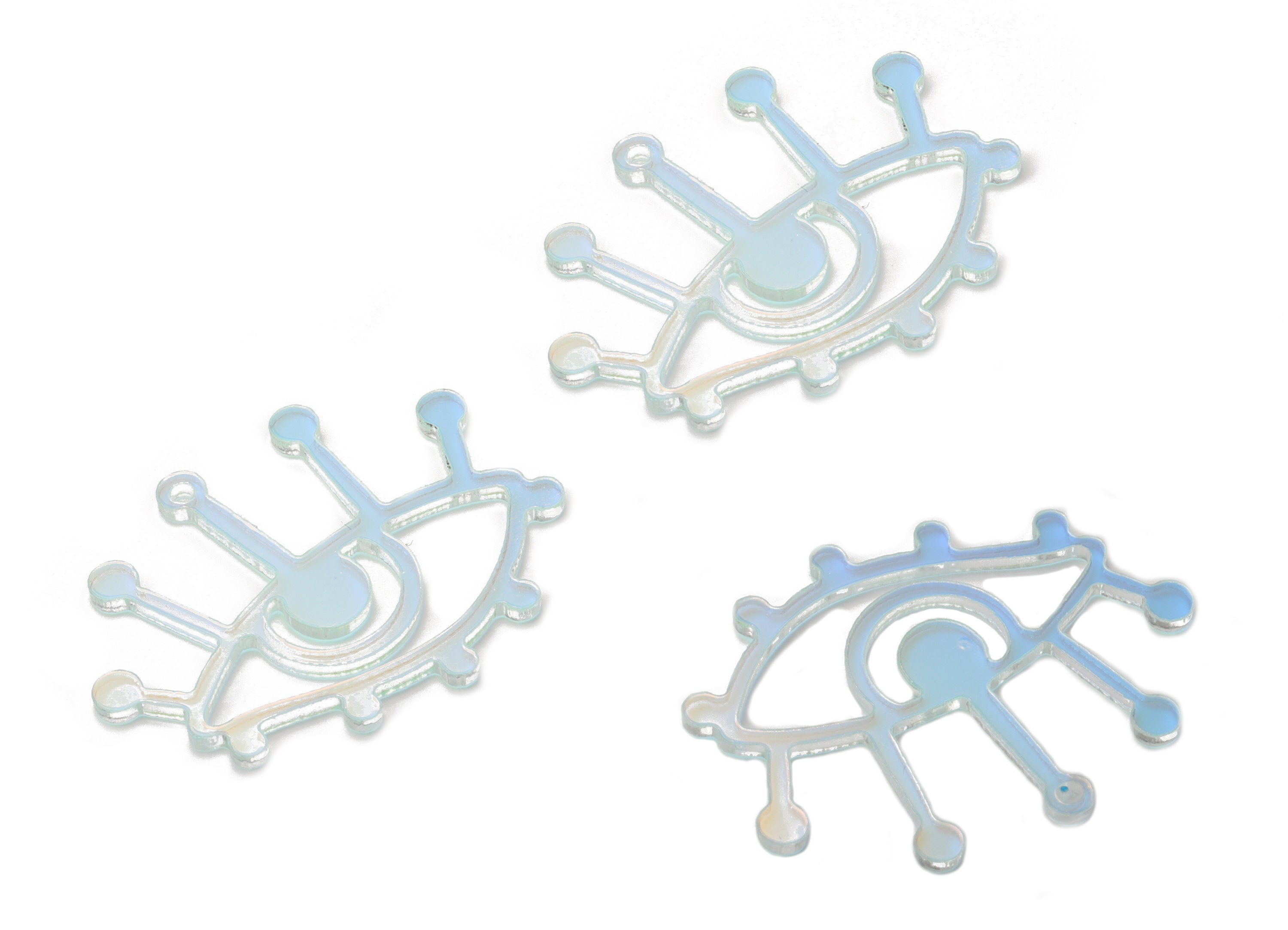 Colorful Acrylic Eye Earring Charms - Acrylic Eyelash Pendant - Jewelry Making Supplies - Color Code:A575 - 35.14x26.54x1.64mm - AC2237-A575 - DOMEDBAZAAR