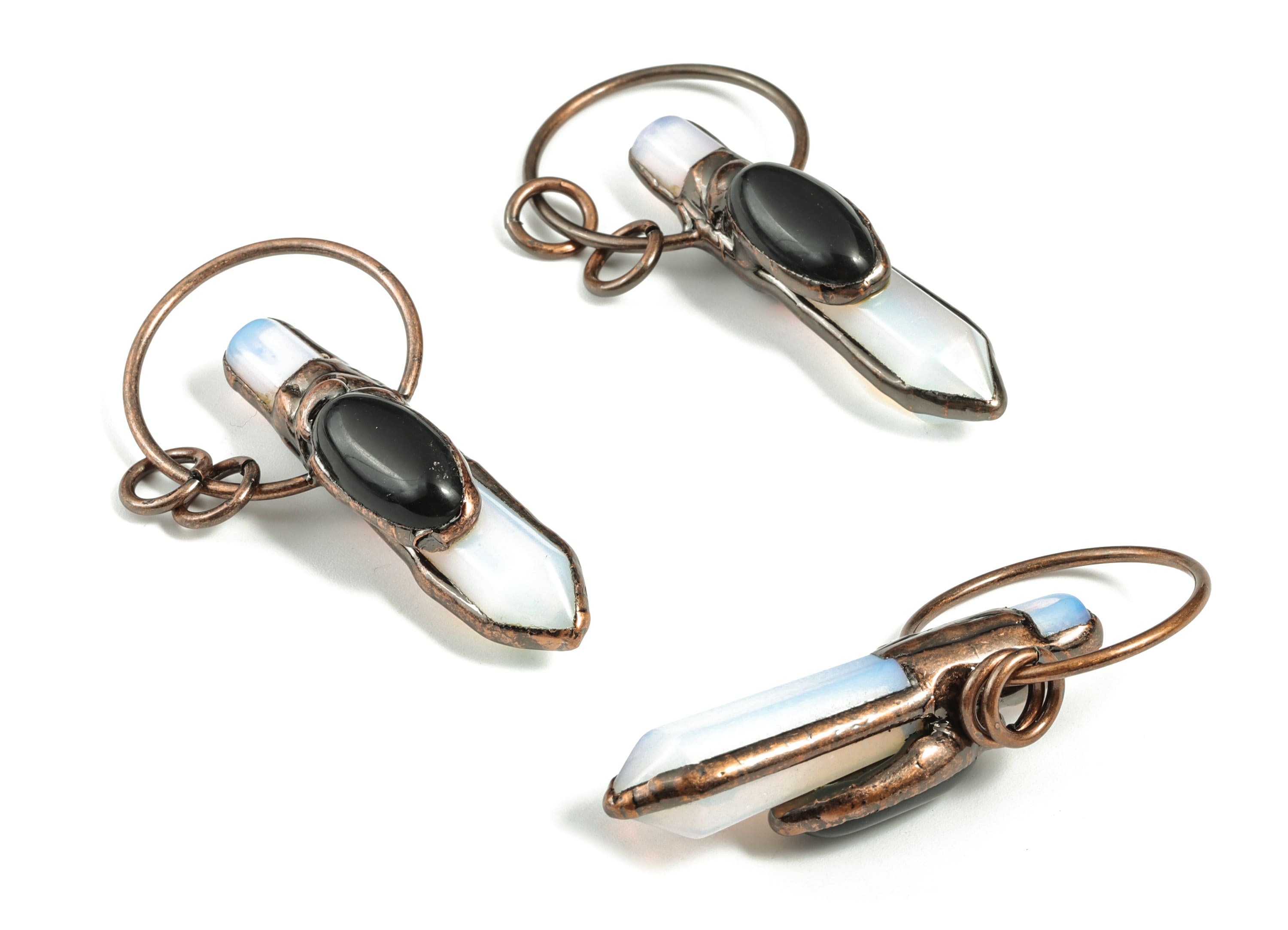 Black Onyx Opal Jewelry Charms – Bullet Shape Pendant – Average Size Pendant - Jewelry Supplies - 62.37x27.88x14.13mm - NS1345 - DOMEDBAZAAR