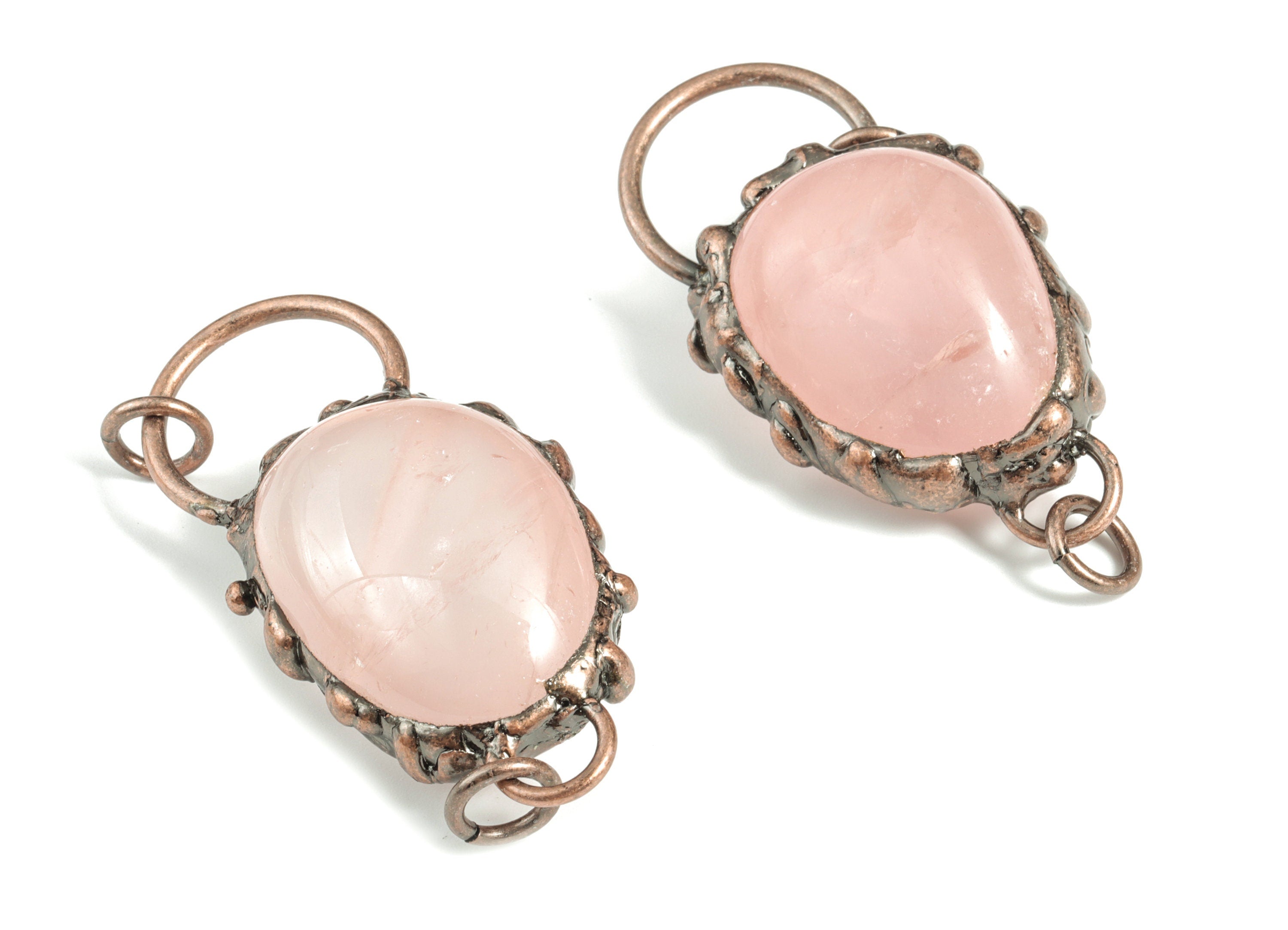 Powder Pink Crystal Pendant – Oval Shape Pink Crystal Jewelry Charm – DIY Jewelry Supplies - Average Size - 54.36× 28.8 × 21.46 mm - NS1382 - DOMEDBAZAAR