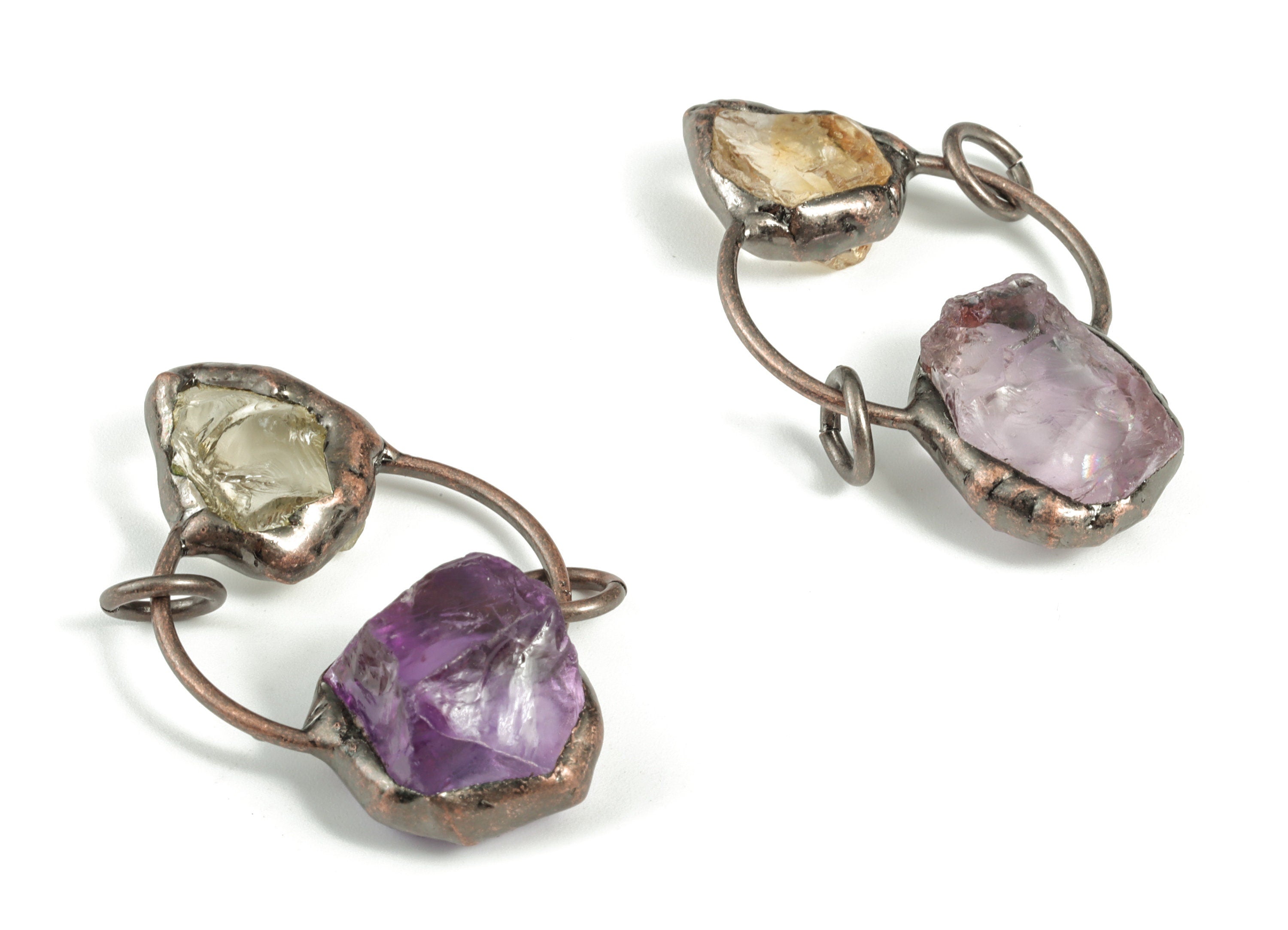 Purple Amethyst Pendant - Huang Jing Stone Charm – Amethyst Earring Charm - Jewelry Making - Average Size - 52.97×29.44×14.46mm - NS1389 - DOMEDBAZAAR