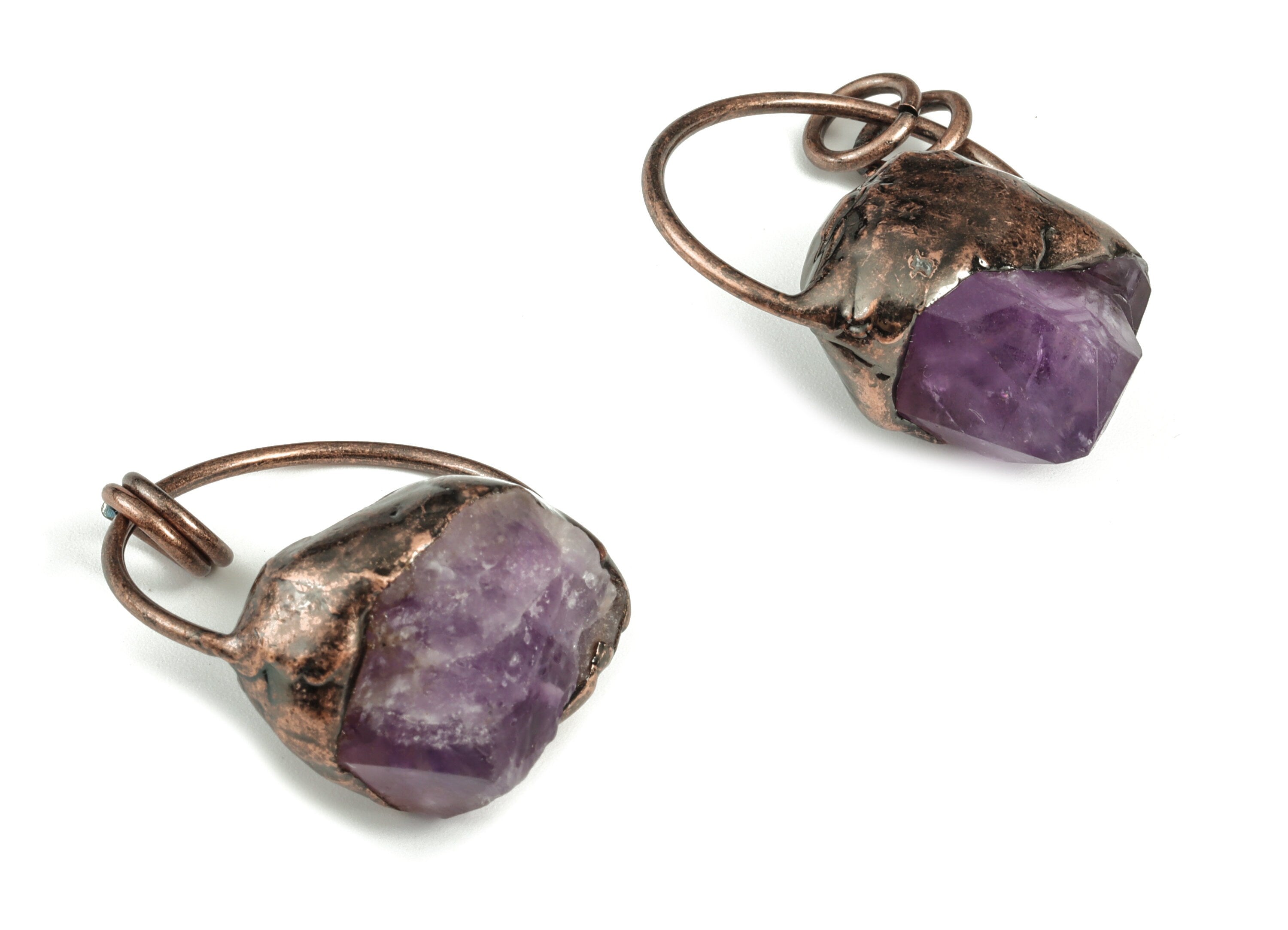 Purple Amethyst Pendant Charms – Amethyst Earrings Charm - Average Size –  DIY Jewelry Making Supplies - 41.77x29.59x15.06mm - NS1343 - DOMEDBAZAAR