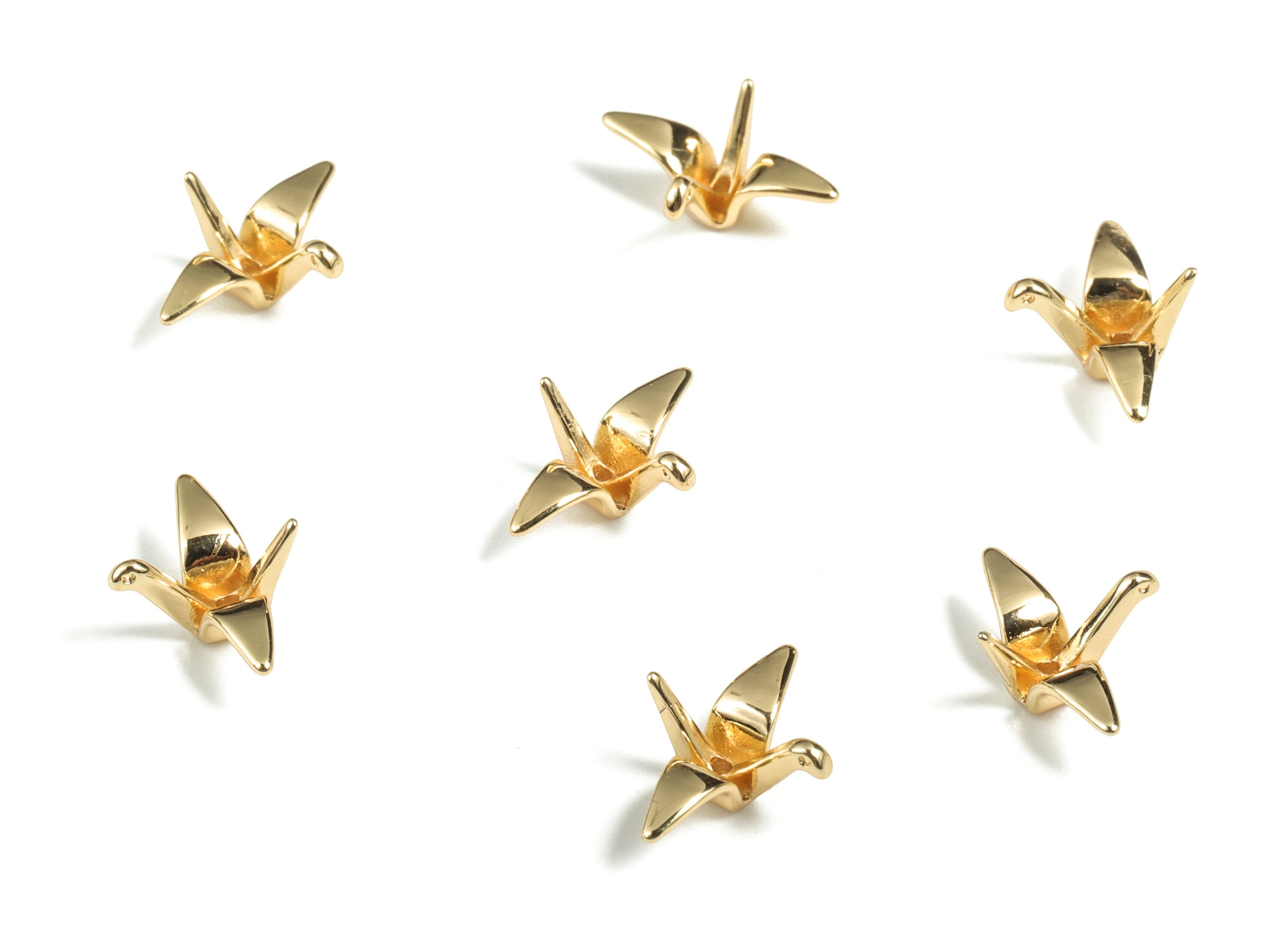 Tiny Flying Bird Bead Charms - Bird Charm - Flying Bird Necklace – 18K Real Gold Plating – Jewelry Supplies- 14.1 x 10.22 x 6.05mm - RGP2916 - DOMEDBAZAAR