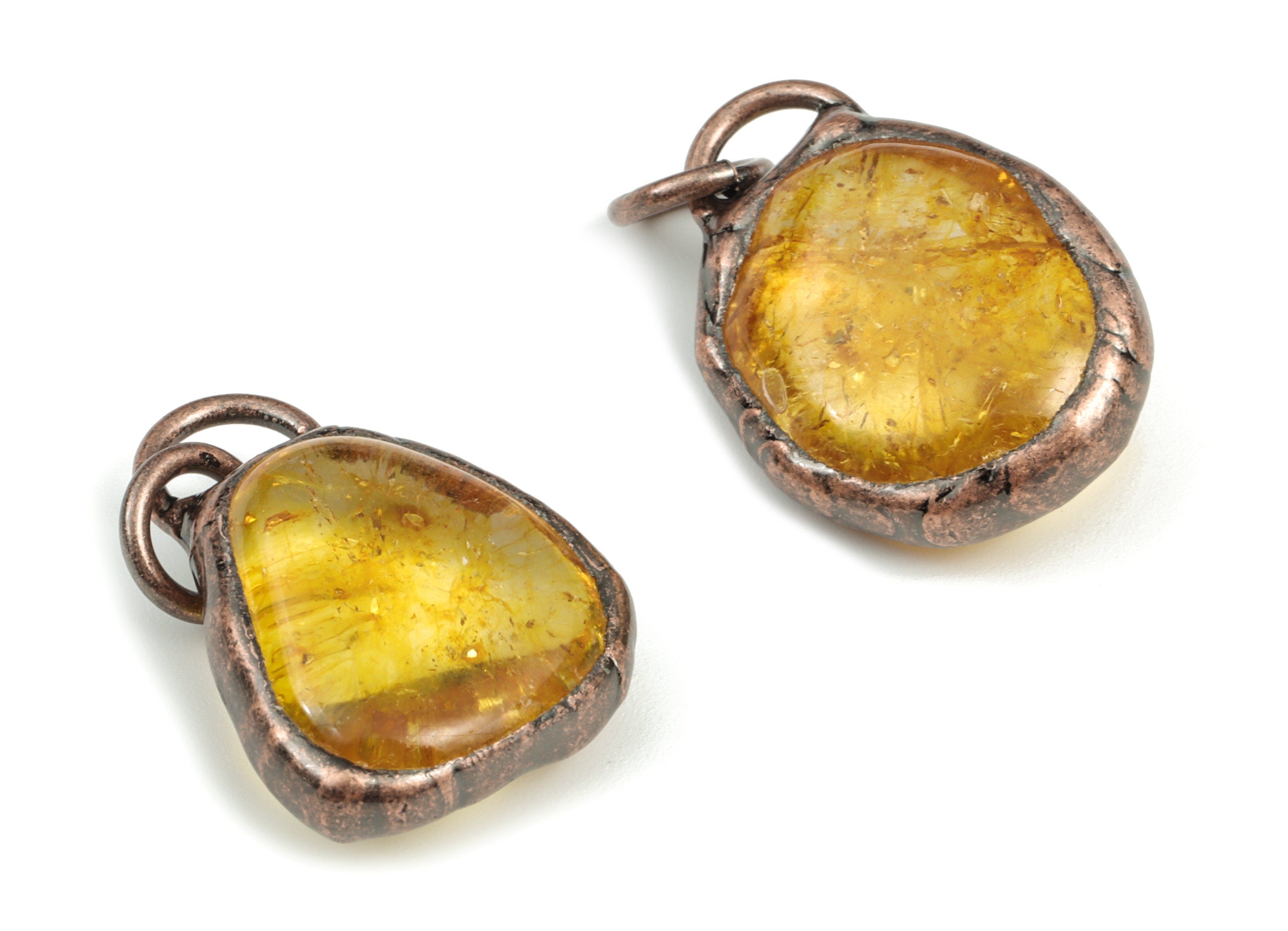 Citrine Pendant – Oval Teardrop Earring – Crystal Jewelry Making - Jewelry Supply - Average Size –28.35x18.8x9.12mm – NS1286 - DOMEDBAZAAR