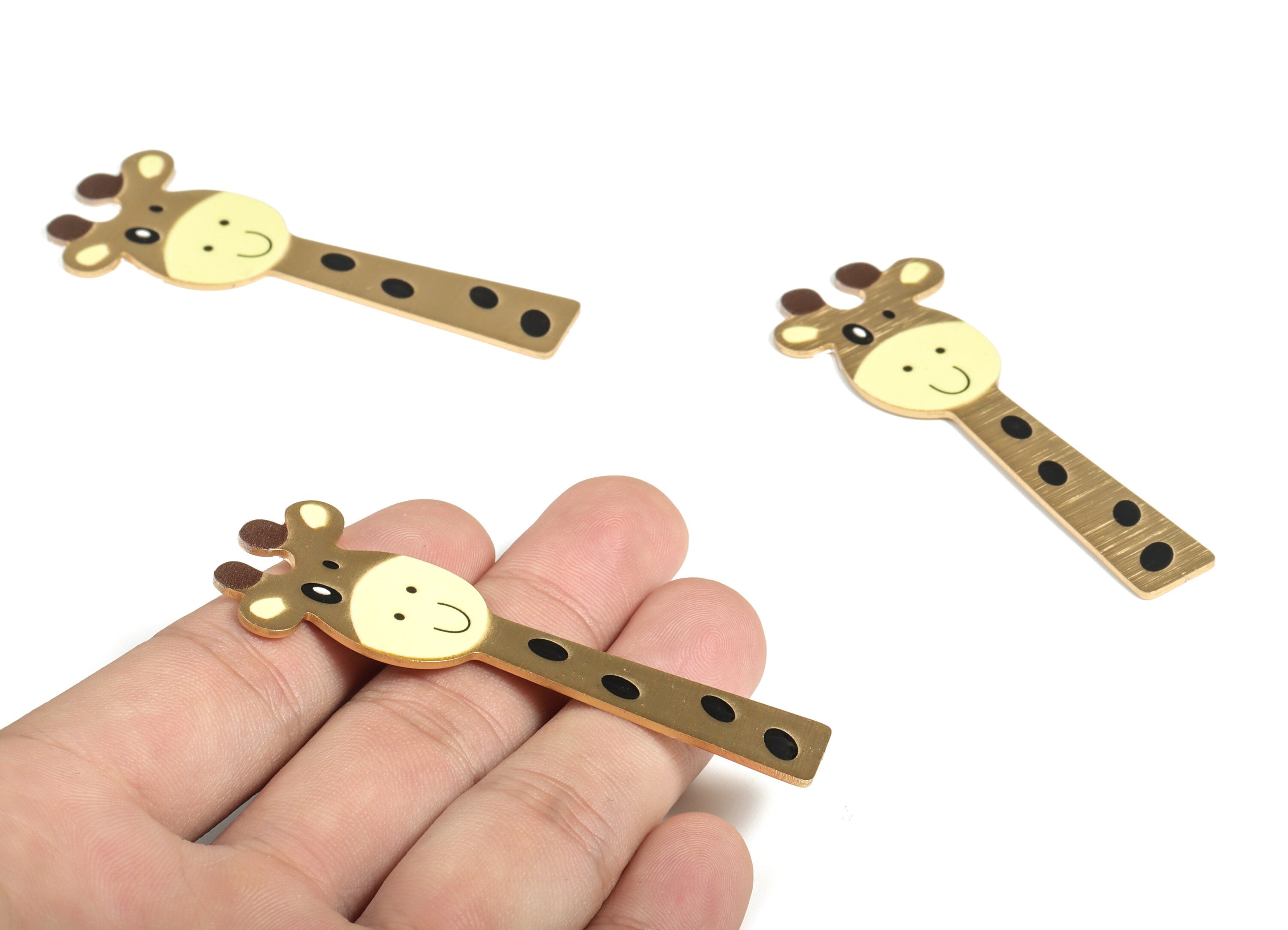 Aluminium Giraffe For Hair Barrette - Aluminium Giraffe Hair Clip - Gold Tone Plated - Jewelry Making Supplies - 70.3x25.92x1.22mm - AA1148A - DOMEDBAZAAR