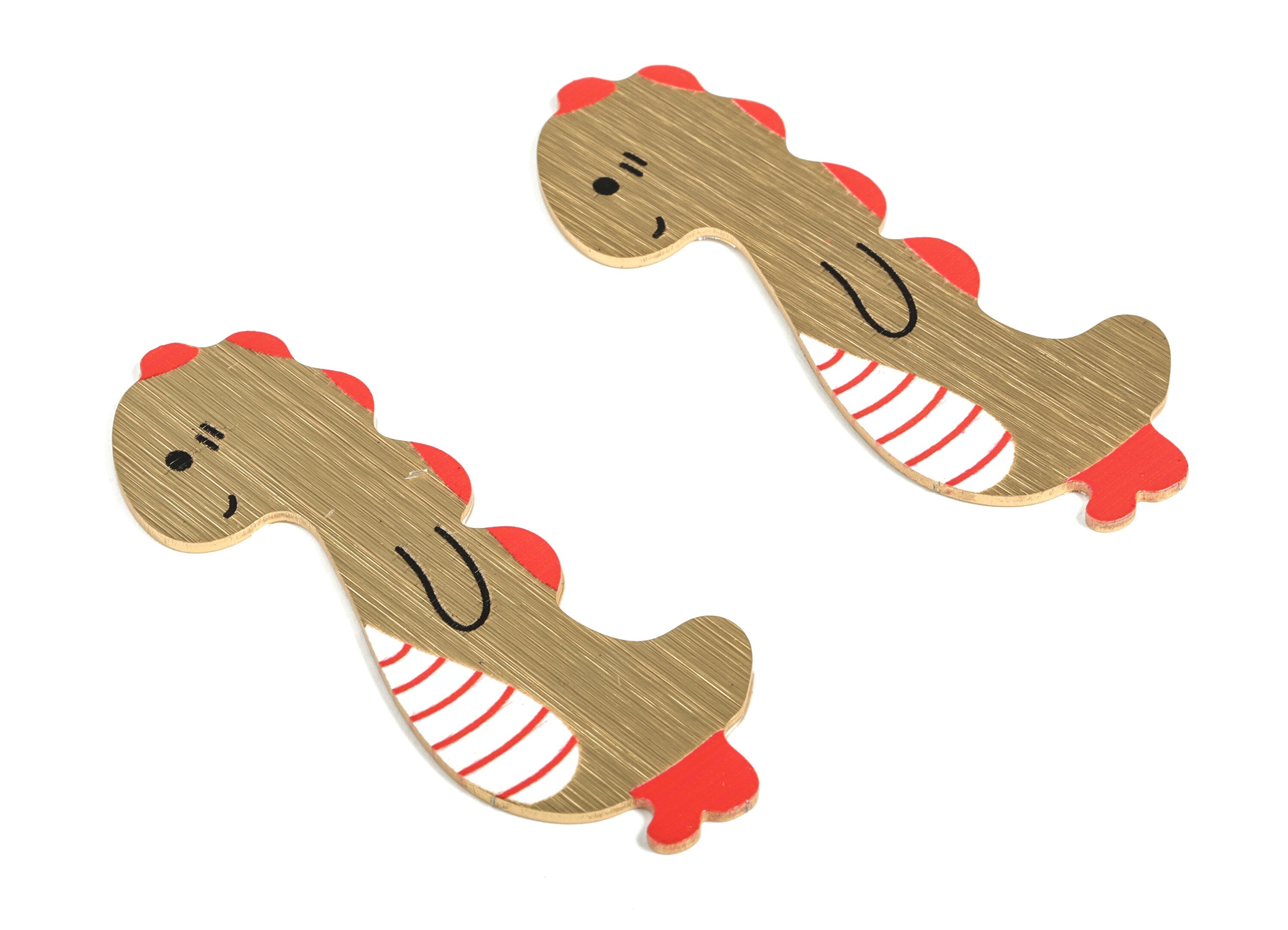 Aluminium Dinosaur for Hair Barrette - Gold Tone Plated- Aluminium Dinosaur Hair Clip - Jewelry Making Supplies - 65.99x24.79x1.2mm- AA1149 - DOMEDBAZAAR