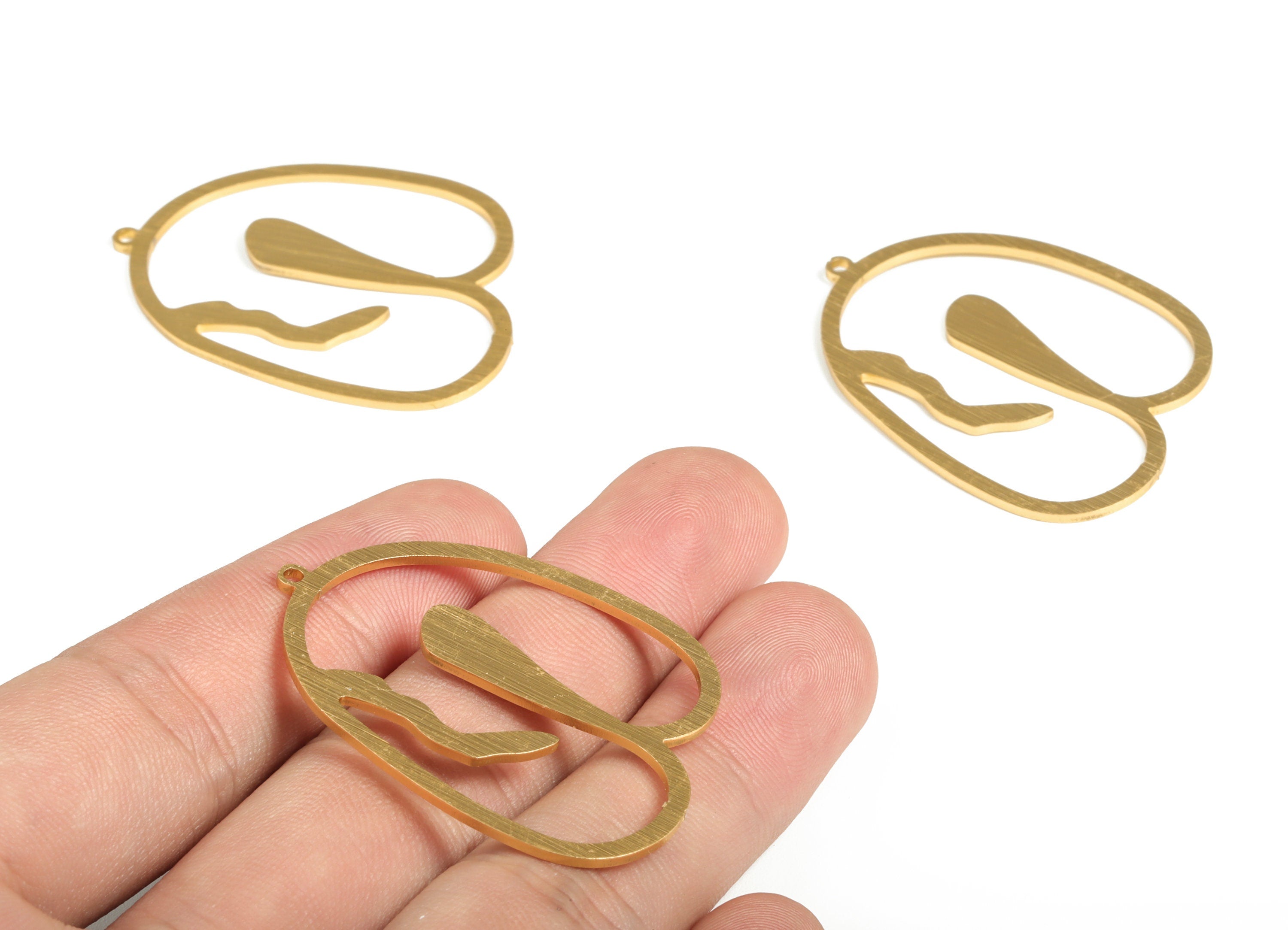 Aluminum Irregular Earring Charms - Aluminum Irregular Pendant - Anodized Aluminium Charm - Gold Tone Plated - 43.5x32.6x1.1mm - AA1152C - DOMEDBAZAAR