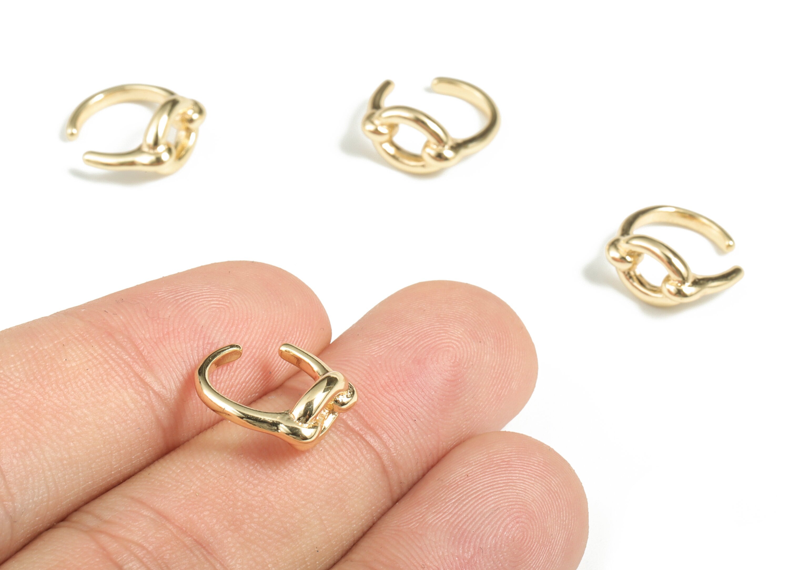 18K Gold Ear Cuff - Gold Hoop Earrings - Tiny Ear Cuff - Earrings for Women – Ear Cuff Jewelry - 15.84 ×14.13 ×2.13mm- RGP2835  - DOMEDBAZAAR