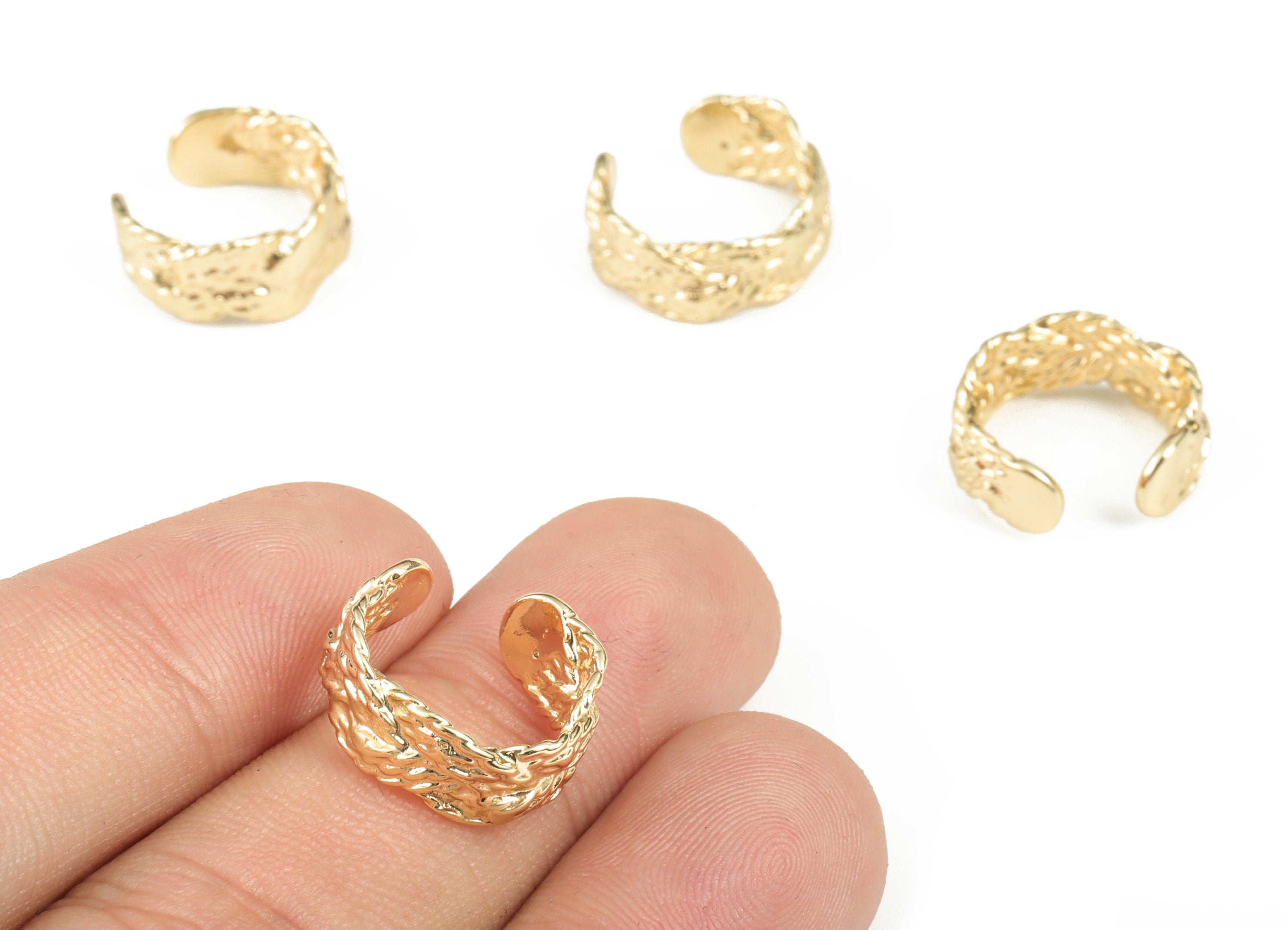 No Piercing Earring - Gold Ear Cuff - Fake Conch Piercing - Mini Ear Cuff No piercing – Jewelry Supplies - 17.09x14.78x1.74mm - RGP2893 - DOMEDBAZAAR