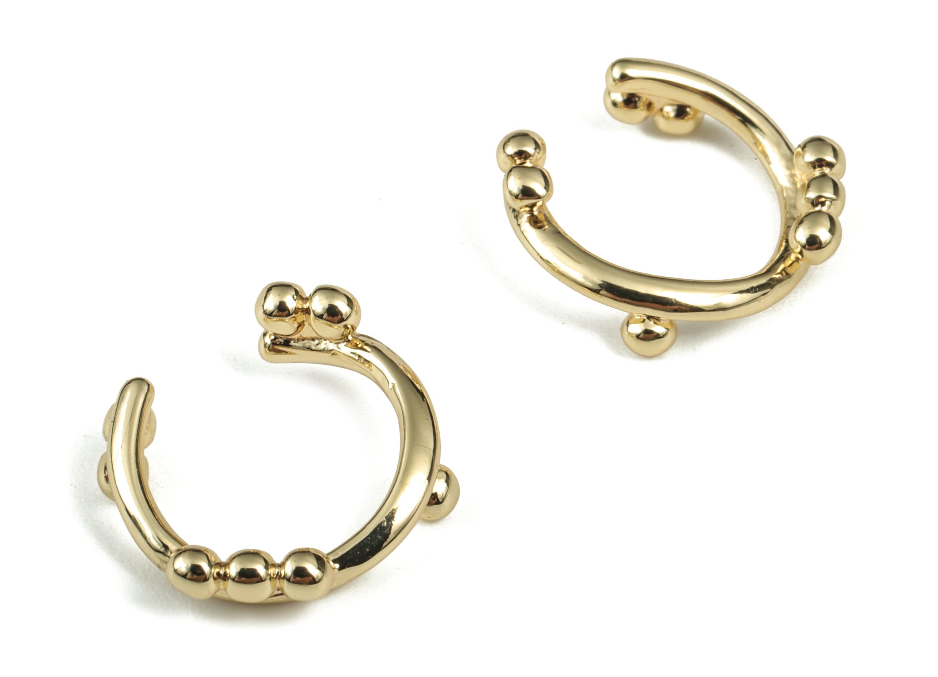 No Piercing Ear Cuff - Gold Ear Cuff – Round Ear Cuff - Piercing Free Earring - Gold Earring - Jewelry Supplies - 13.99x13.5x2.3mm - RGP2899 - DOMEDBAZAAR