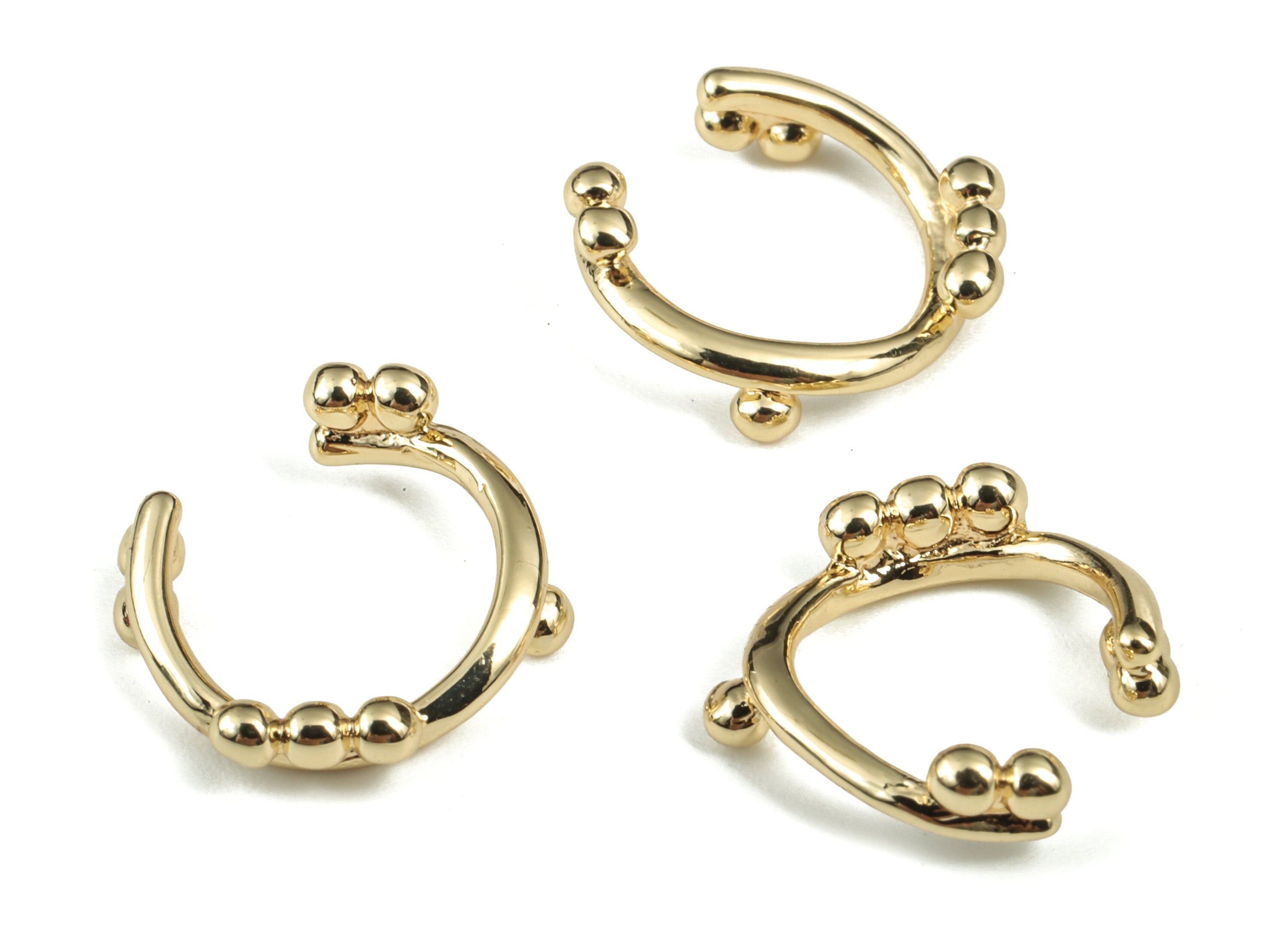 No Piercing Ear Cuff - Gold Ear Cuff – Round Ear Cuff - Piercing Free Earring - Gold Earring - Jewelry Supplies - 13.99x13.5x2.3mm - RGP2899 - DOMEDBAZAAR