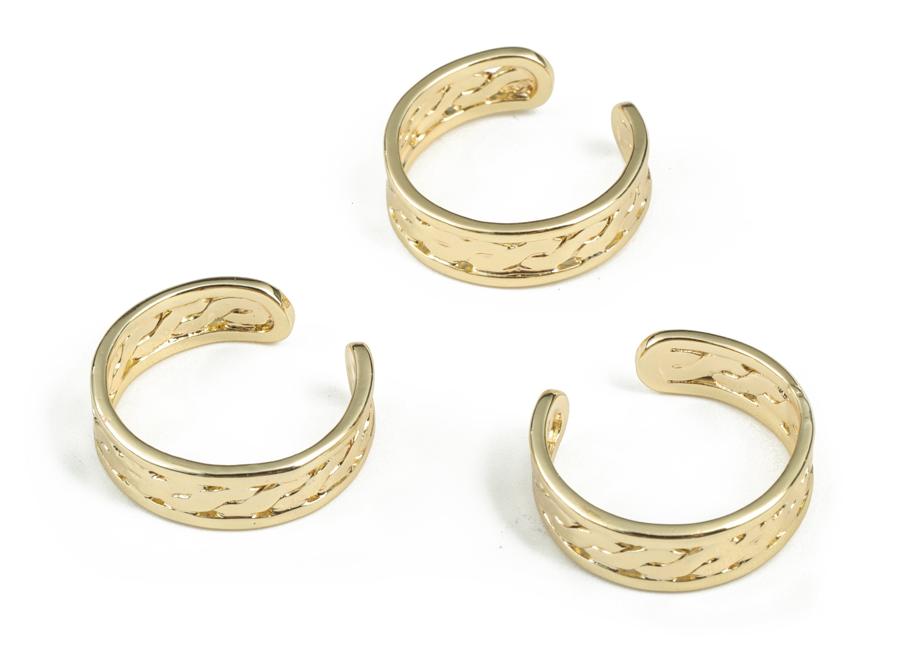 No Piercing Ear Cuff - Gold Ear Cuff – Round Ear Cuff - Piercing Free Earrings – Jewelry Supplies - 17.73x16.8x1.39mm - RGP2901 - DOMEDBAZAAR