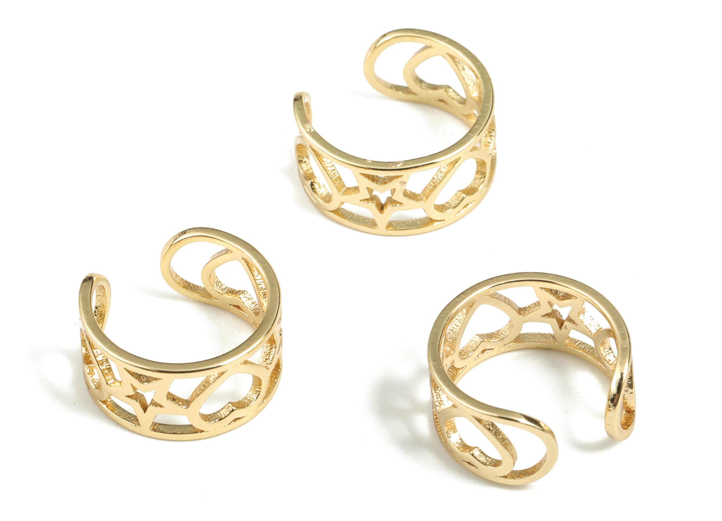Ear Cuff No Piercing - Ear Cuff Jewelry – Earring Gold cuff - Ear Cuff Non Pierced - Fake Helix Piercing - 12.63x12.1x0.9mm - RGP2903 - DOMEDBAZAAR