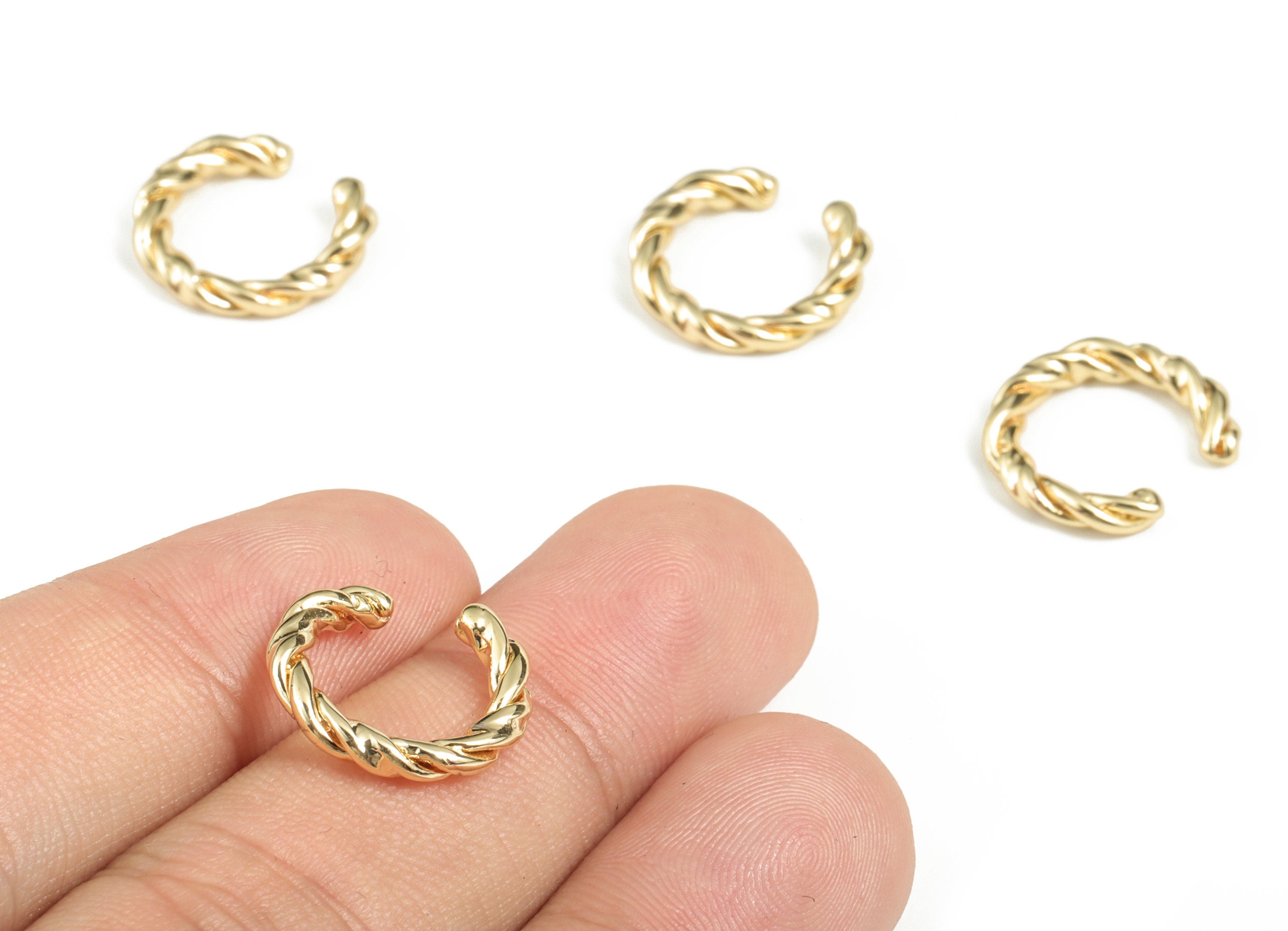 Ear Cuff No Piercing - Ear Cuff – Earring Gold Cuff - Ear Cuff Non Pierced - Fake Piercing Earrings - 16.18x15.41x2.54mm - RGP2904 - DOMEDBAZAAR