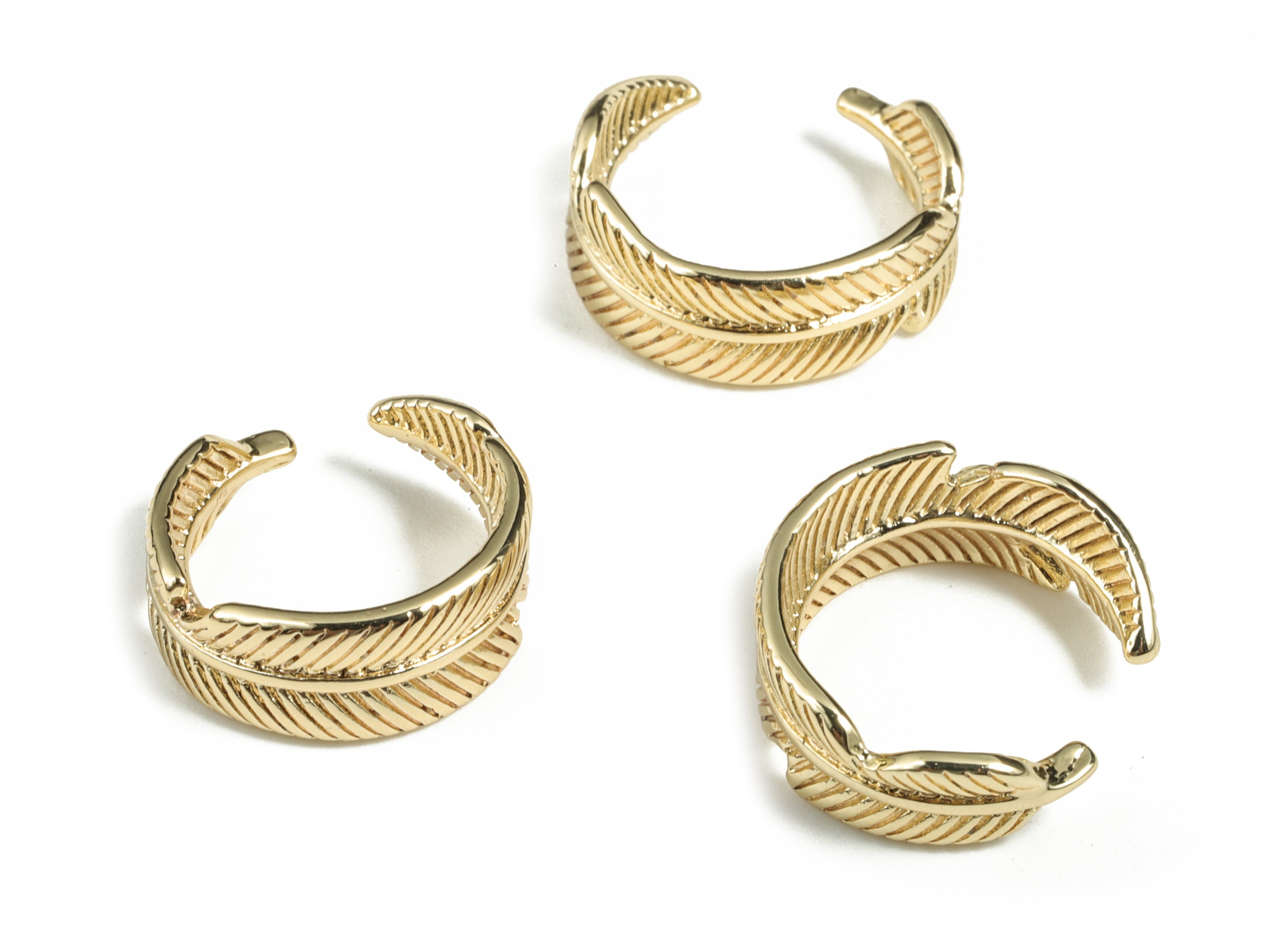 Ear Cuff No Piercing – Smooth Ear Cuff Jewelry – Earring Gold Cuff - Ear Cuff Non Pierced - Fake Piercing - 16.8x15.92x2.08mm - RGP2905 - DOMEDBAZAAR