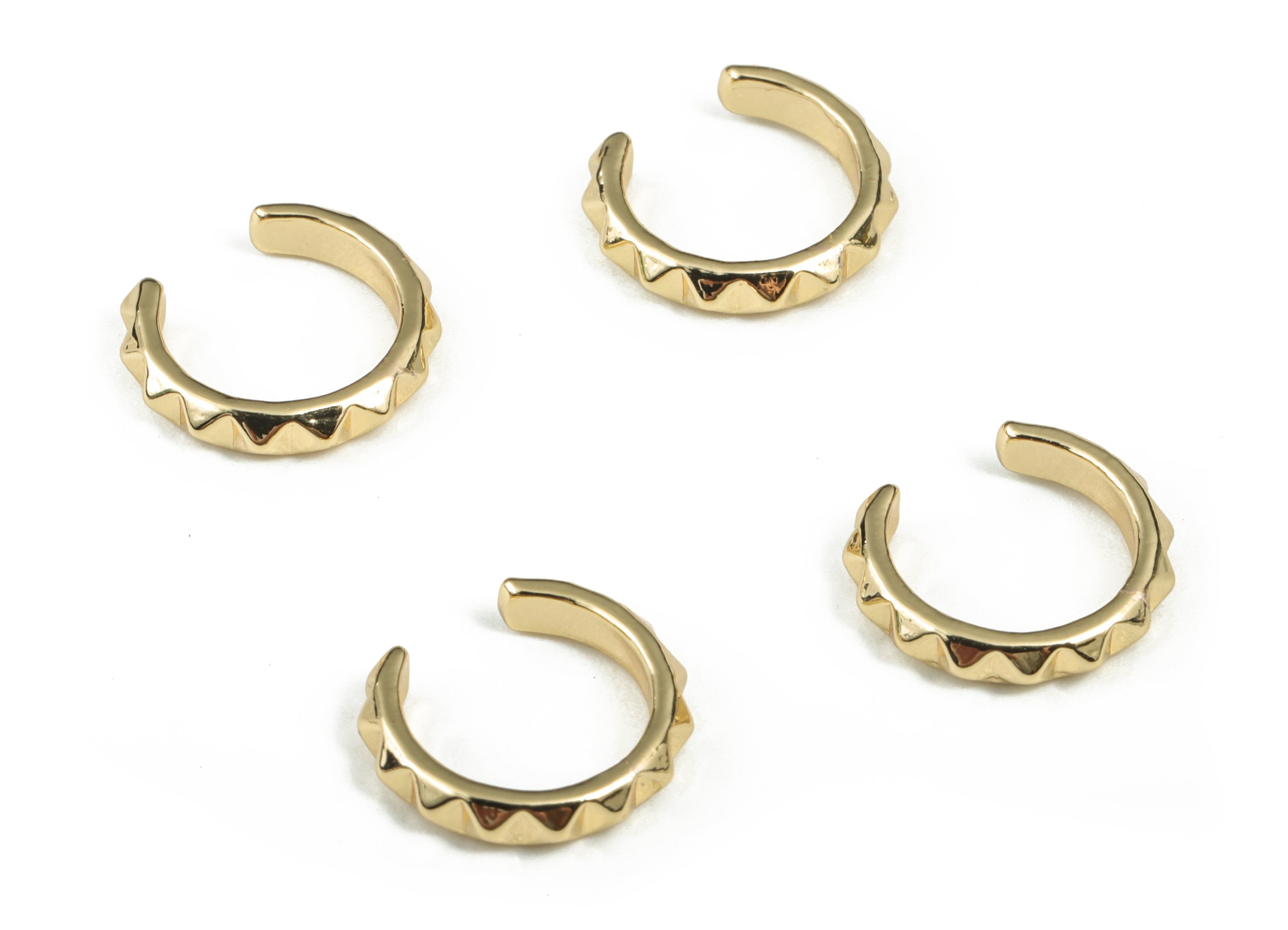 Brass Ear Cuff No Piercing - Ear Cuff – Earring Gold Cuffs - Ear Cuff Non Pierced - Fake Piercing Earring - 12.43x10.92x1.14mm - RGP2908 - DOMEDBAZAAR