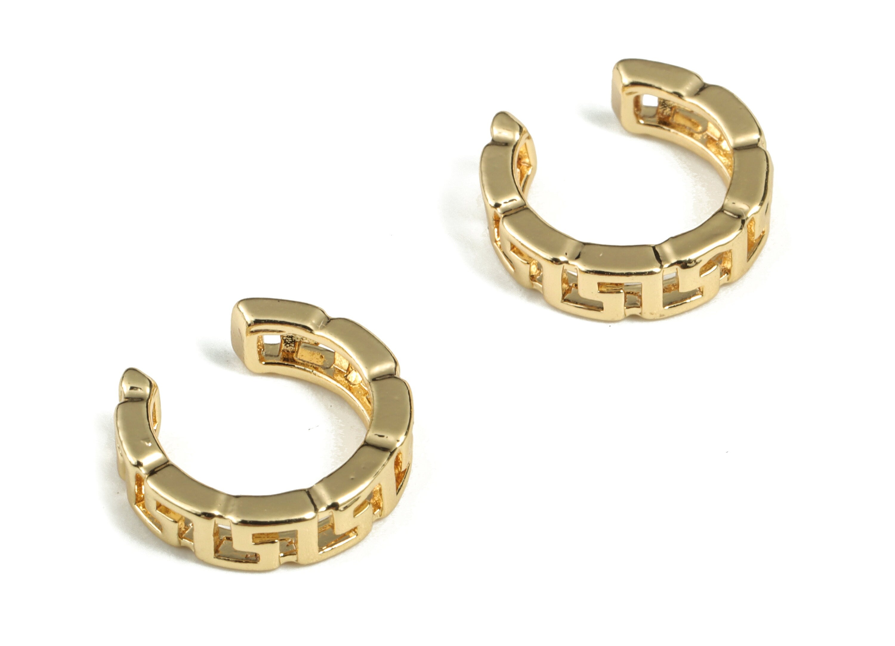 Brass No Piercing Ear Cuff - Gold Ear Cuff – Round Ear Cuff - Piercing Free Earring - Gold Earring - 13.13x12.32x1.78mm - RGP2910 - DOMEDBAZAAR