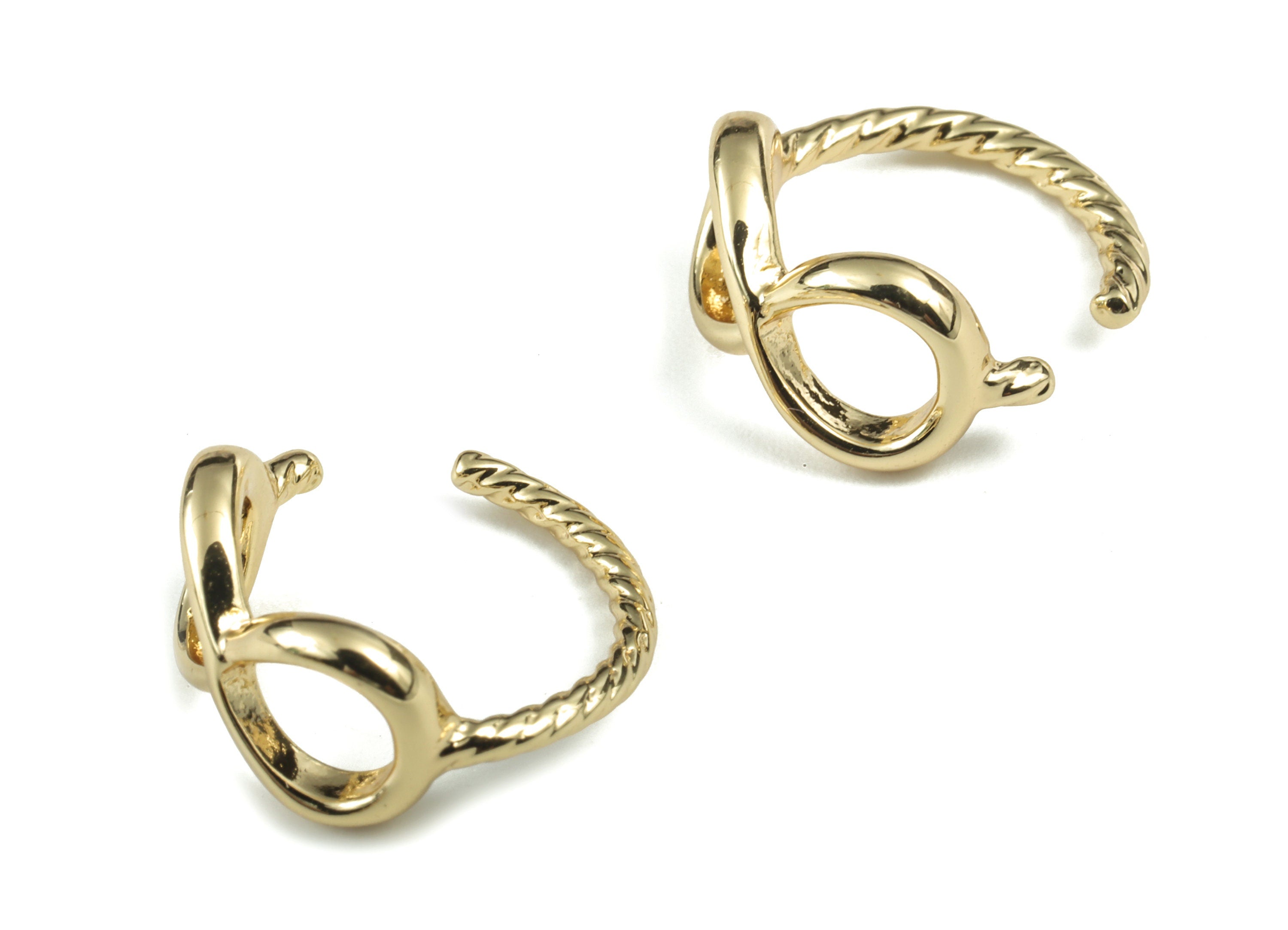 Brass No Piercing Ear Cuff - Gold Ear Cuff – Round Ear Cuff - Piercing Free Earring - Gold Earring - 15.38 x14.55x2.1mm - RGP2911 - DOMEDBAZAAR