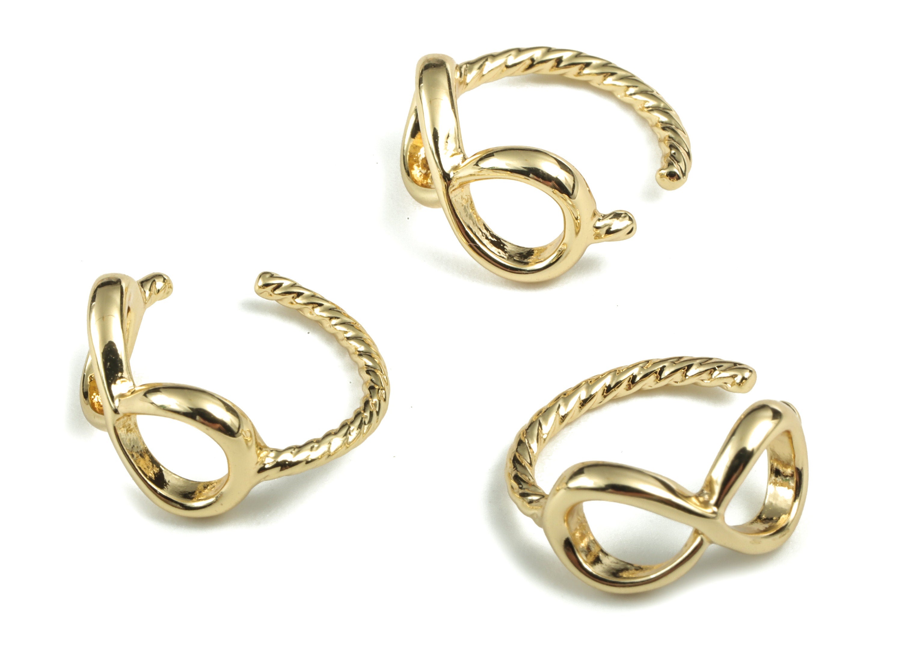 Brass No Piercing Ear Cuff - Gold Ear Cuff – Round Ear Cuff - Piercing Free Earring - Gold Earring - 15.38 x14.55x2.1mm - RGP2911 - DOMEDBAZAAR