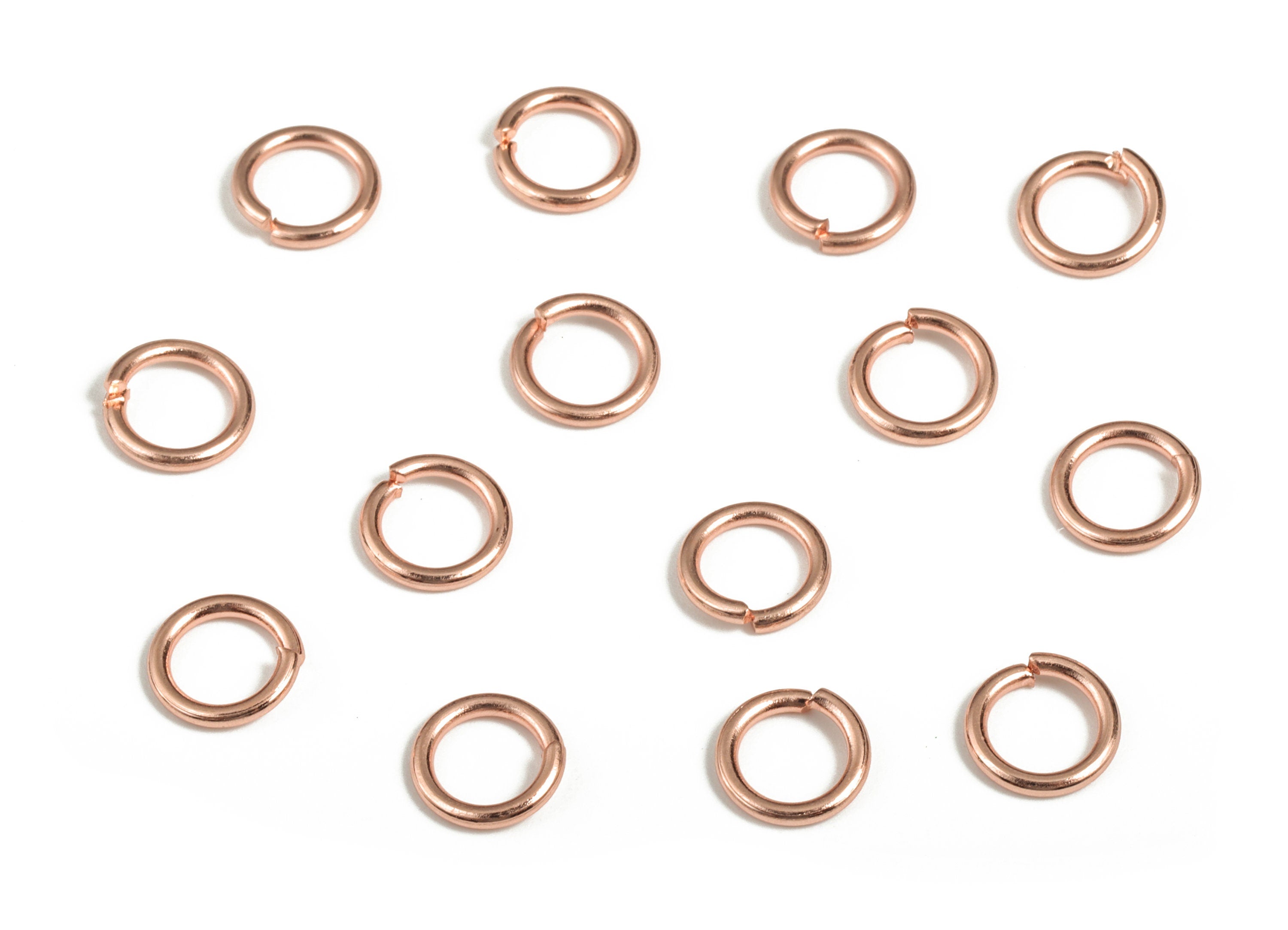 Brass Open 1.2X8 Jump Rings - Rose Tone Plated - Brass Open Jump Rings - Jewelry Making Supplies - 8.09x8.09x1.21mm - PP1585R - DOMEDBAZAAR