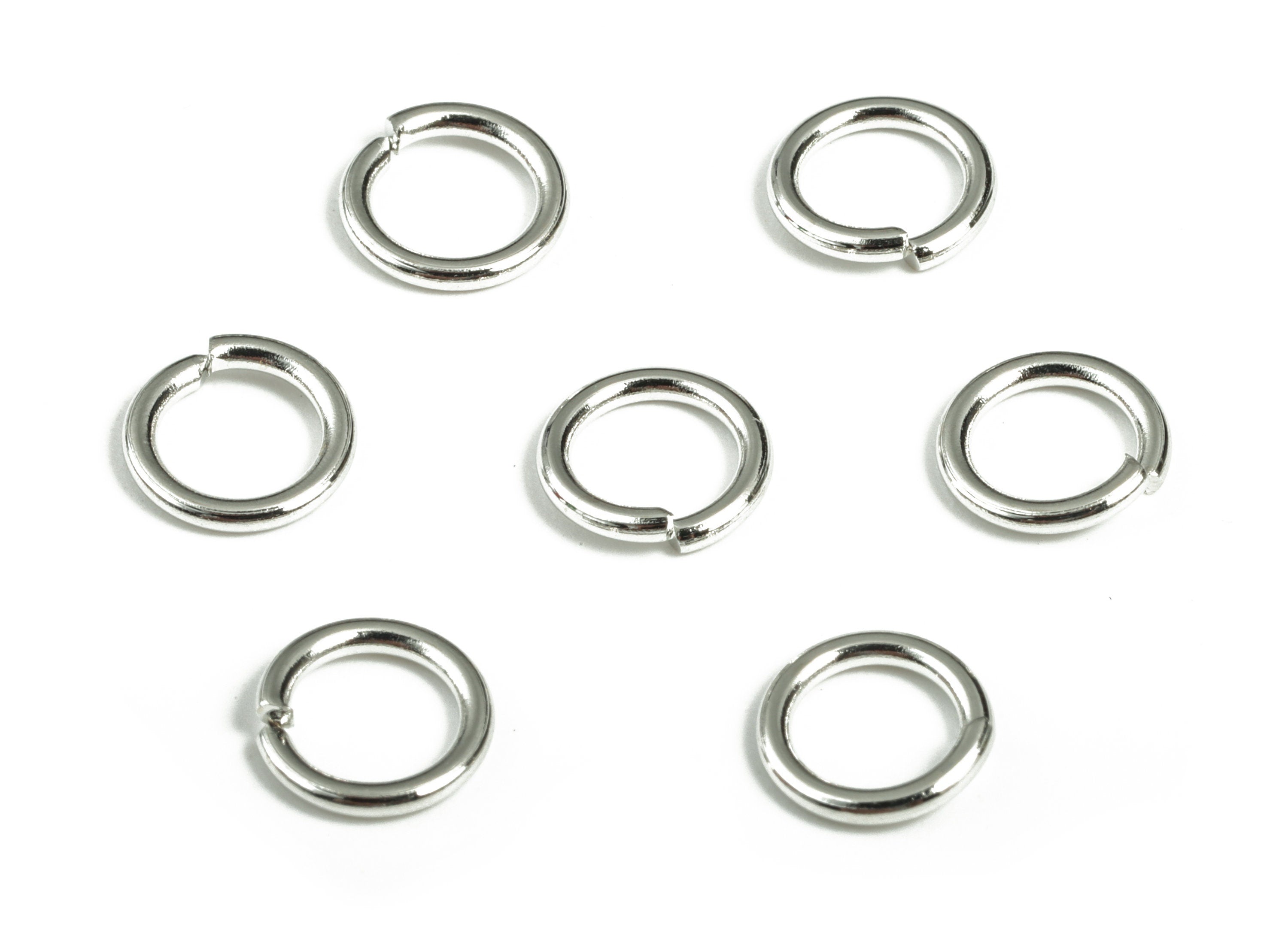 Brass Open 1.2X8 Jump Rings - Silver Tone Plated - Brass Open Jump Rings - Jewelry Making Supplies - 8.09x8.09x1.21mm - PP1585S - DOMEDBAZAAR