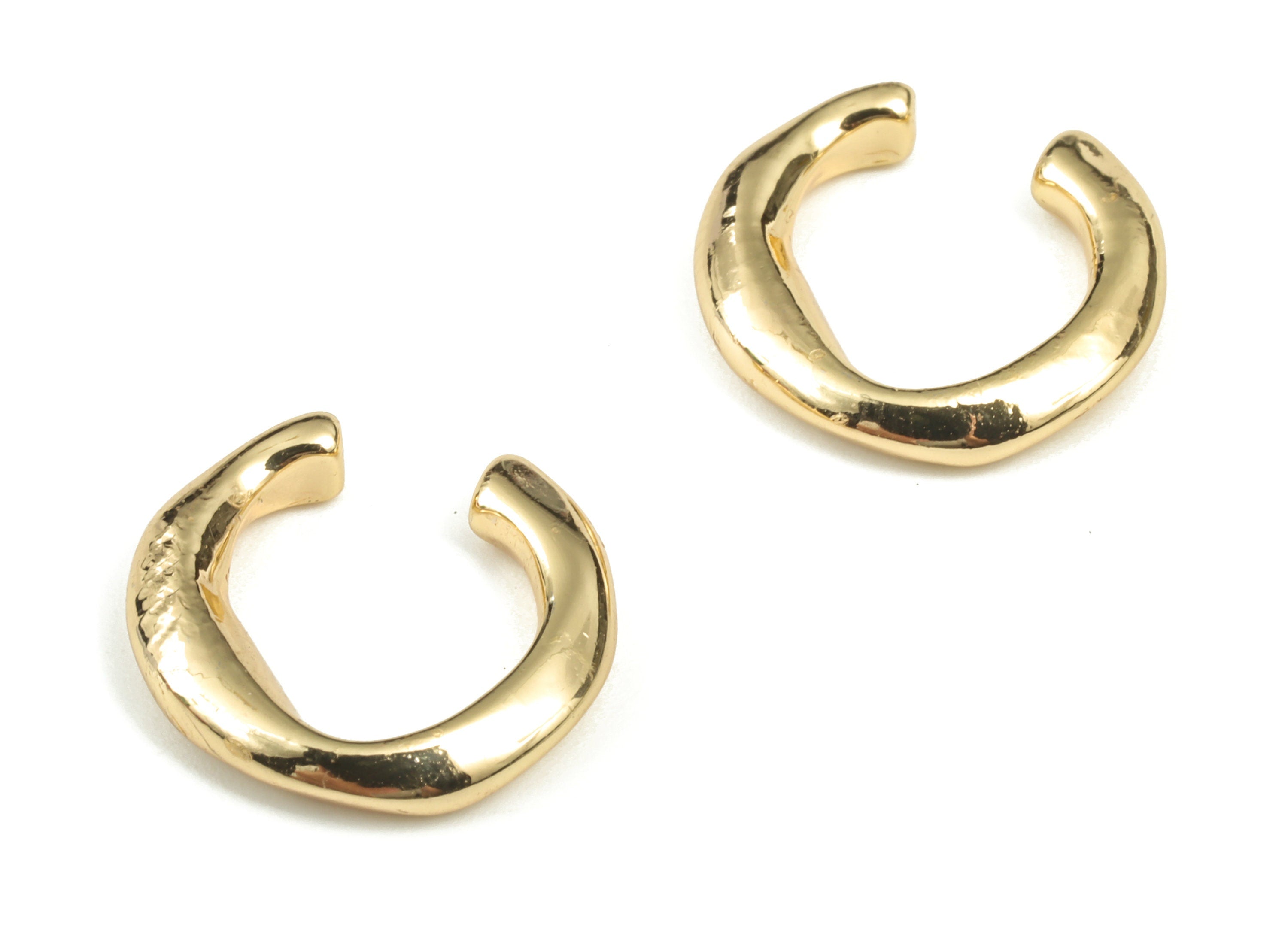 Brass Ear Cuff Earring Charms - 18K Real Gold Plated Brass – Earring Findings - Jewelry Making Supplies - 16.52x15.94x2.33mm - RGP2838 - DOMEDBAZAAR