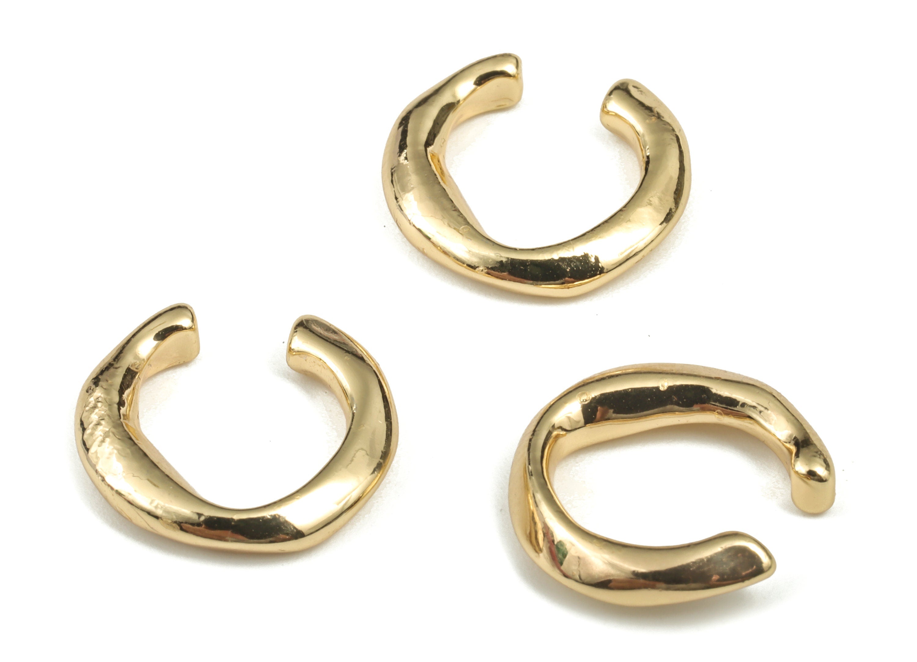 Brass Ear Cuff Earring Charms - 18K Real Gold Plated Brass – Earring Findings - Jewelry Making Supplies - 16.52x15.94x2.33mm - RGP2838 - DOMEDBAZAAR