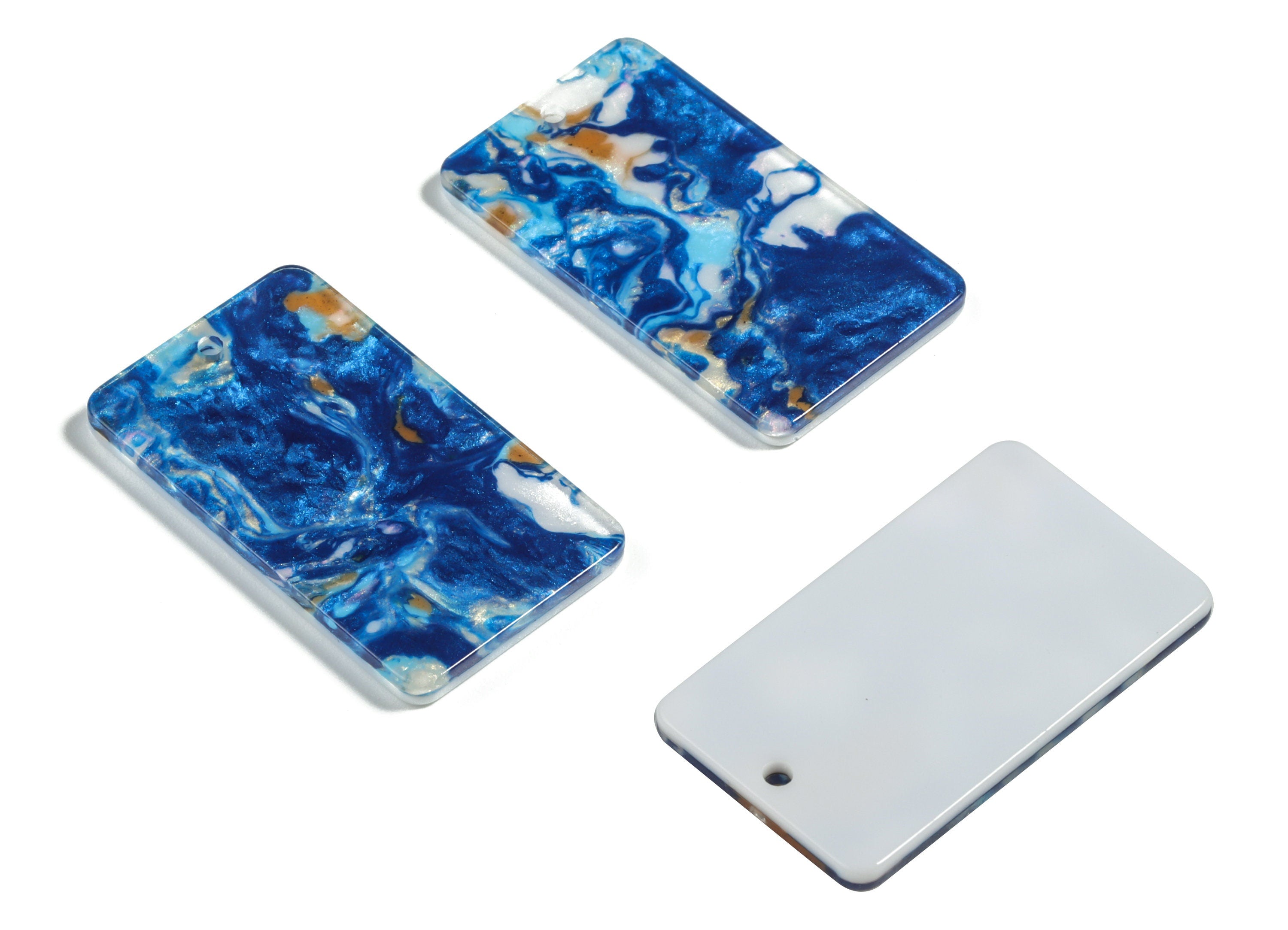 Acetate Rectangle Earring Charms - Rectangle Pendant - Jewelry Making Supplies - Color Code: A387 - 33.73x19.46x2.65mm - AC1217-A387 - DOMEDBAZAAR